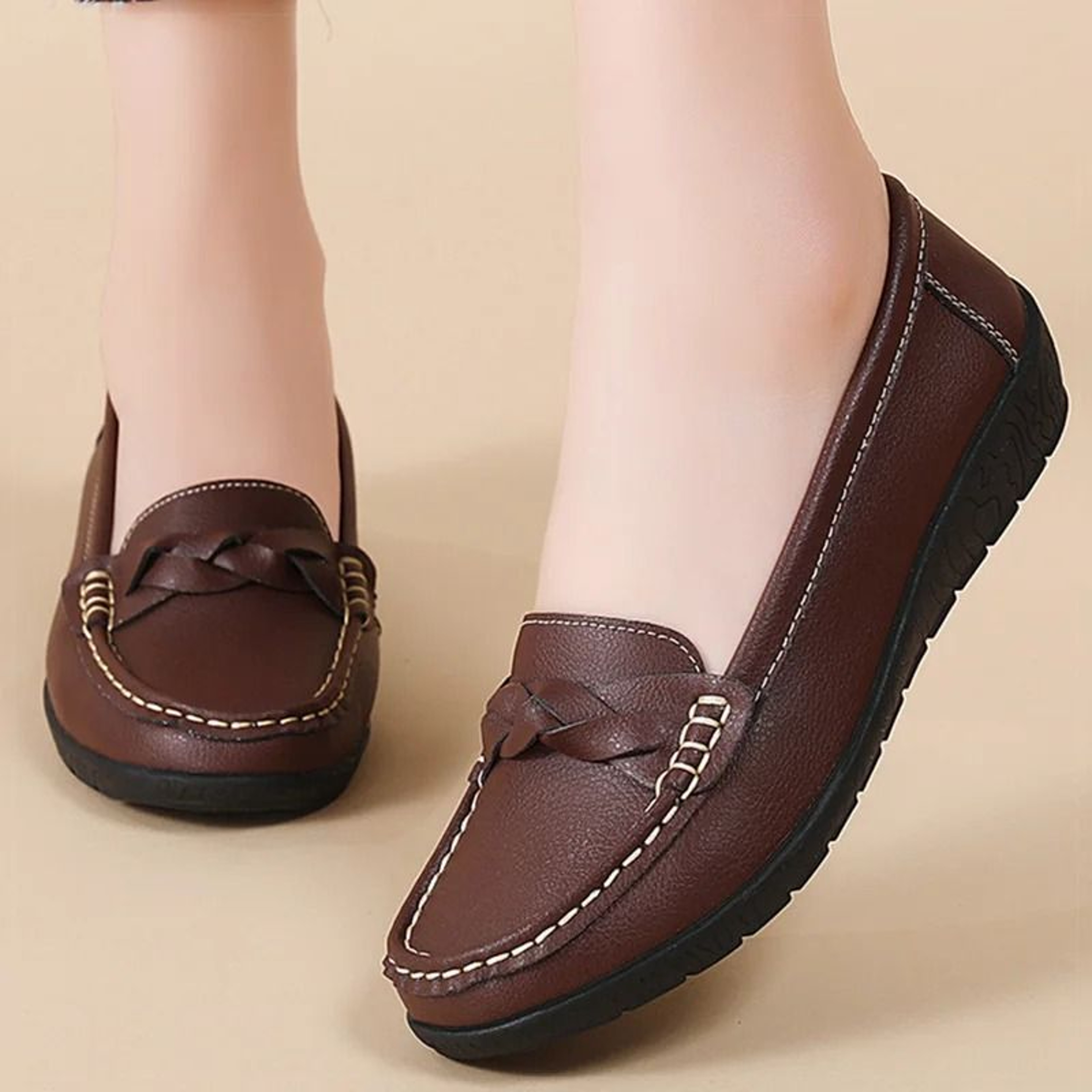 Womens Soft Leather Casual Loafers 0