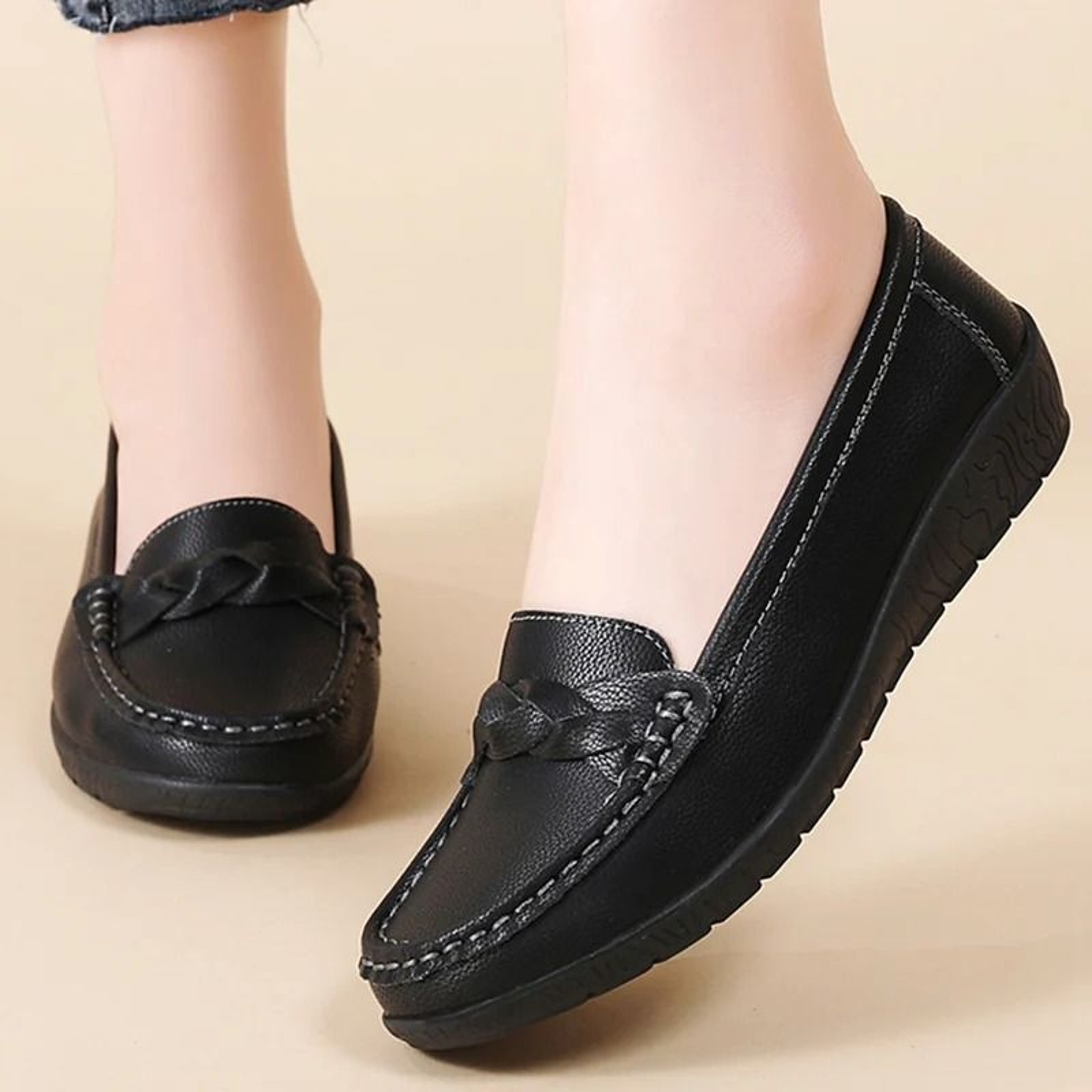 Womens Soft Leather Casual Loafers 2
