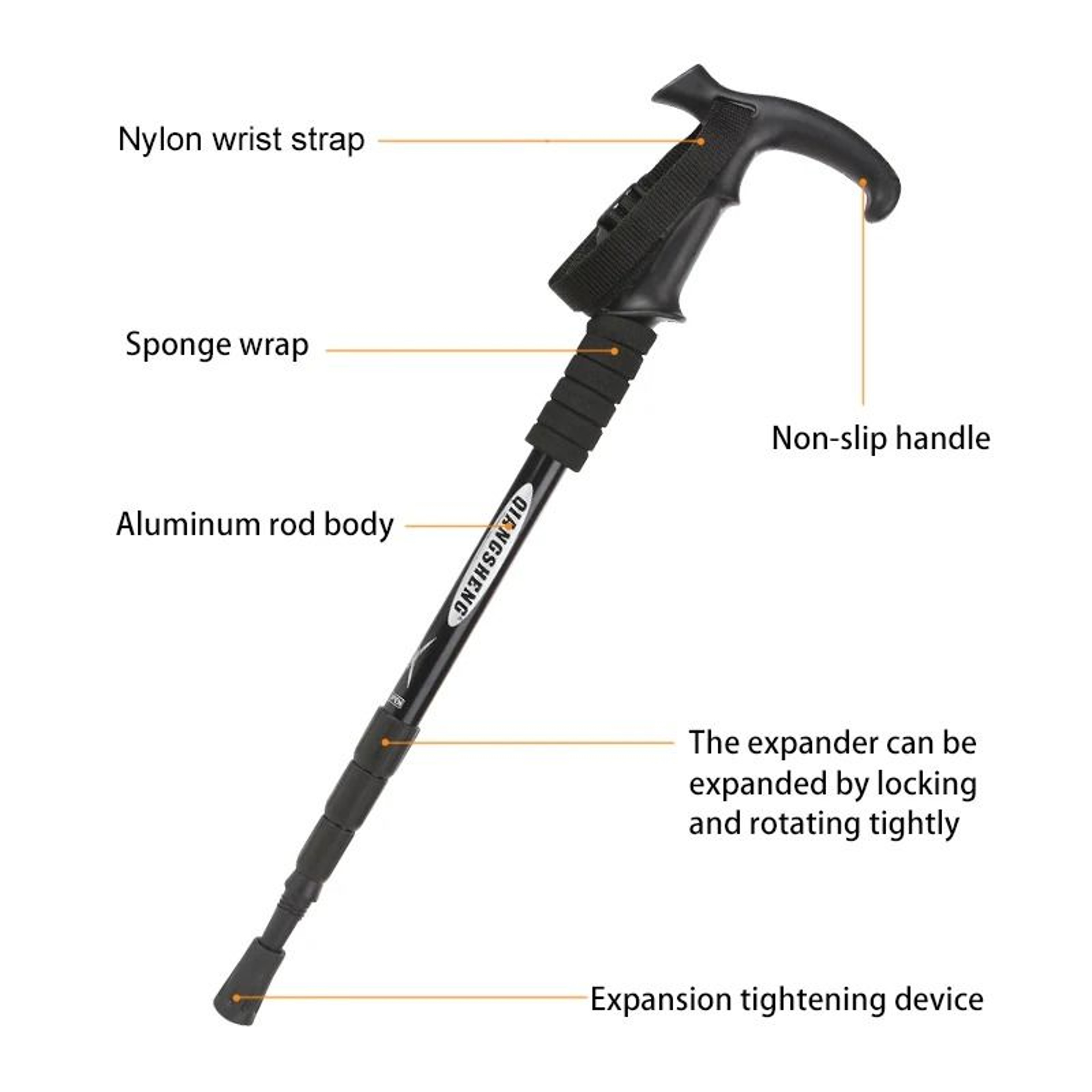 Unisex 4 Section Portable Folding Trekking Pole 2