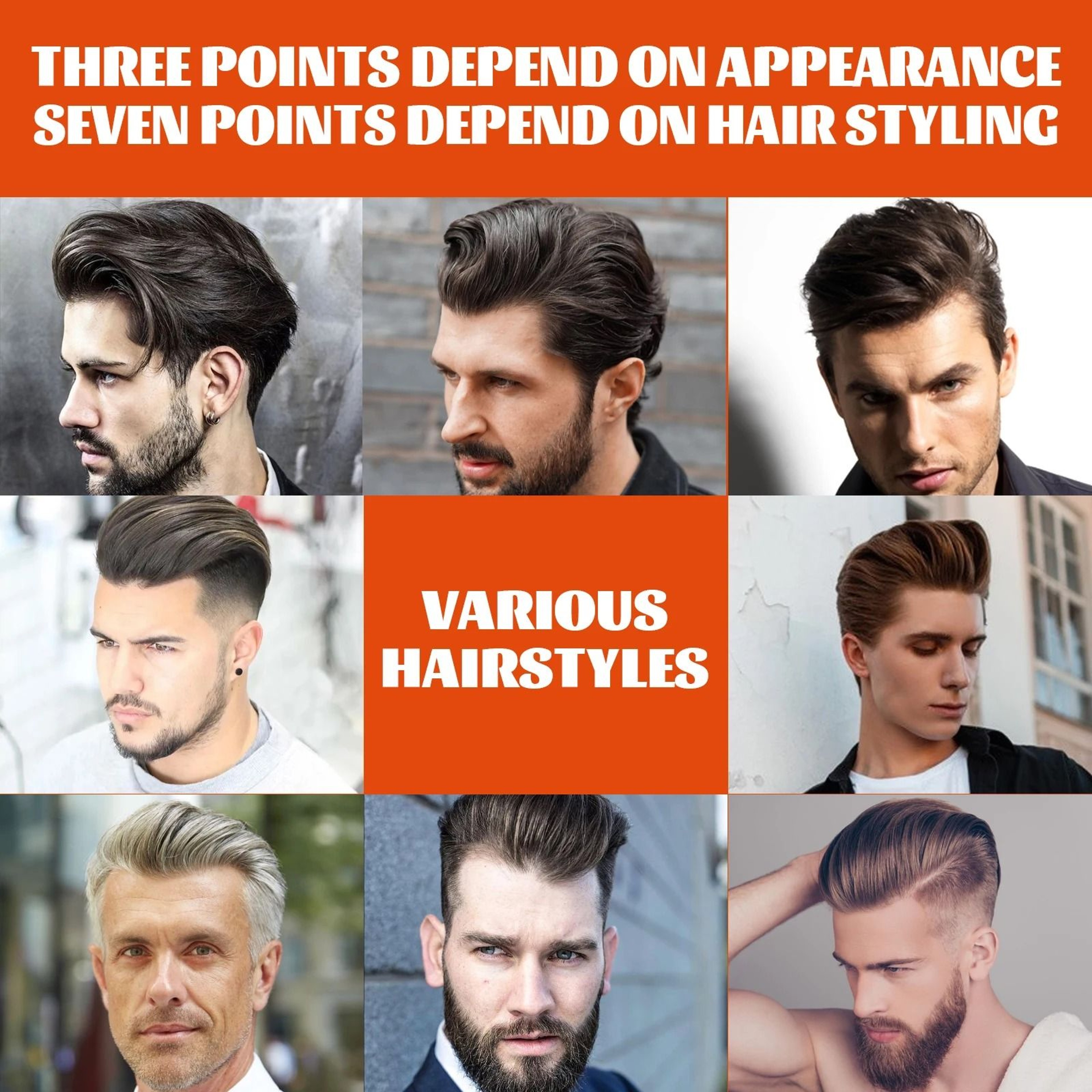 Professional Retro Pompadour Styling Wax And Integrated Comb Kit 2