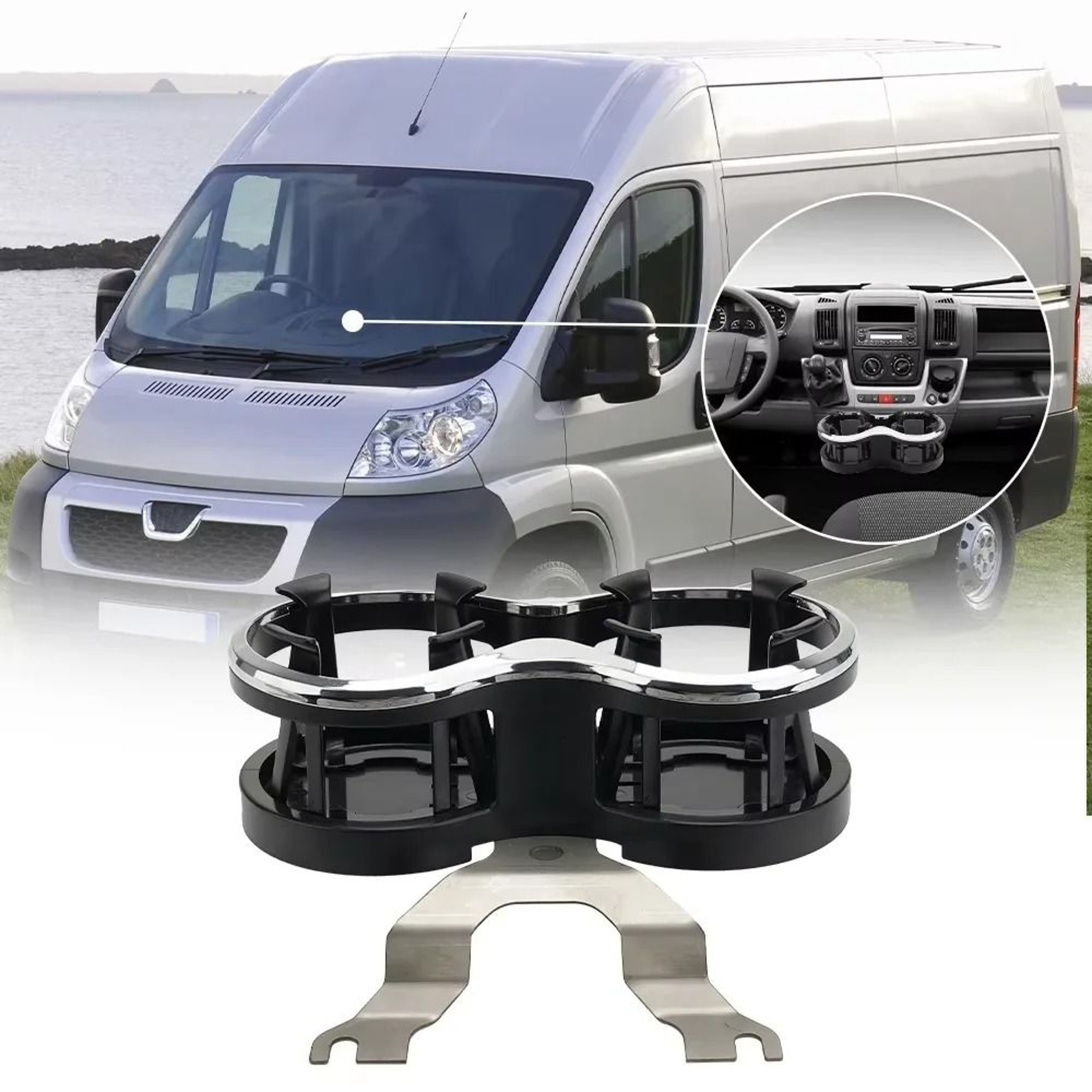 Direct Fit Dual Console Drink Station For Motorhomes And Vans 7
