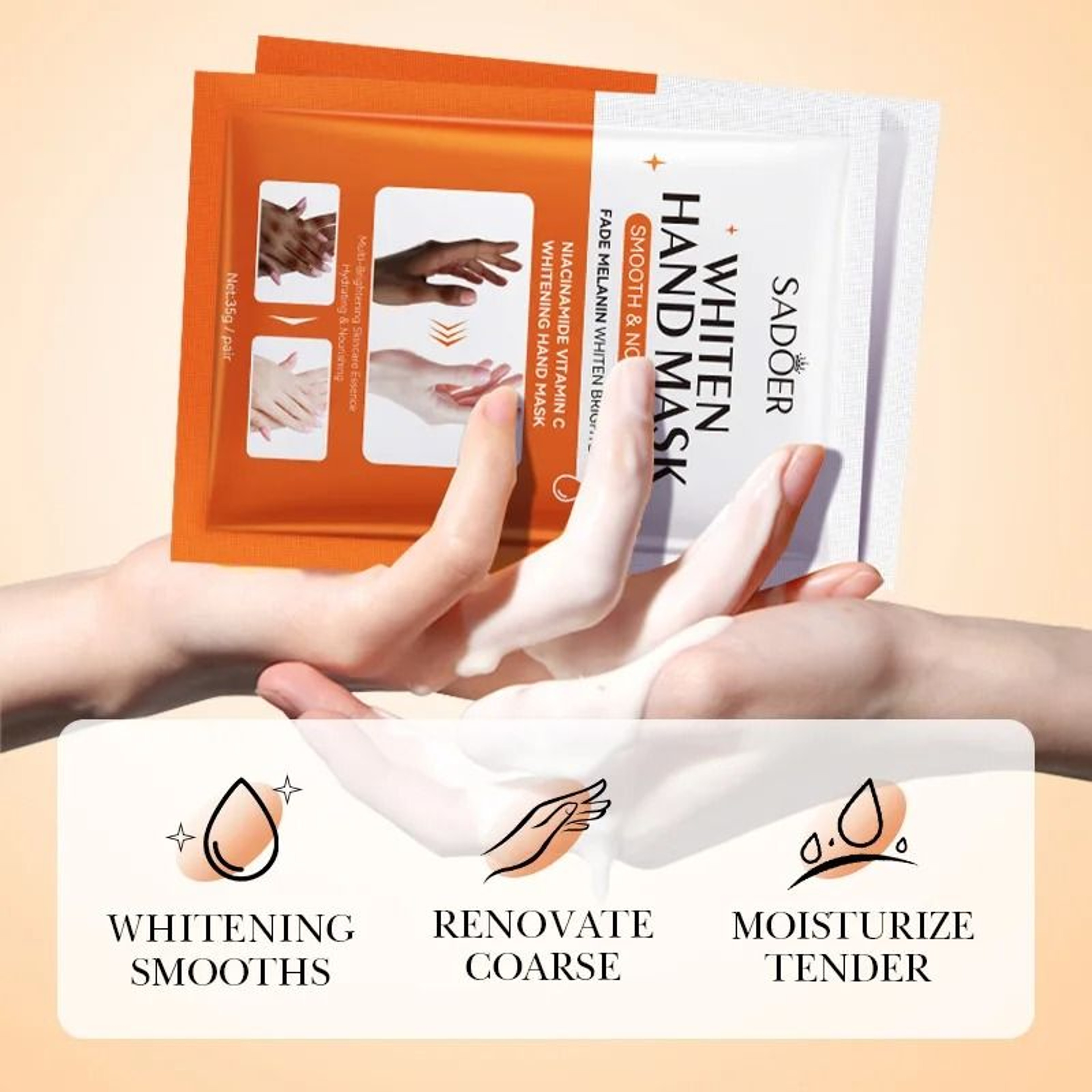 Niacinamide Infused Hydrating And Brightening Hand Mask 2