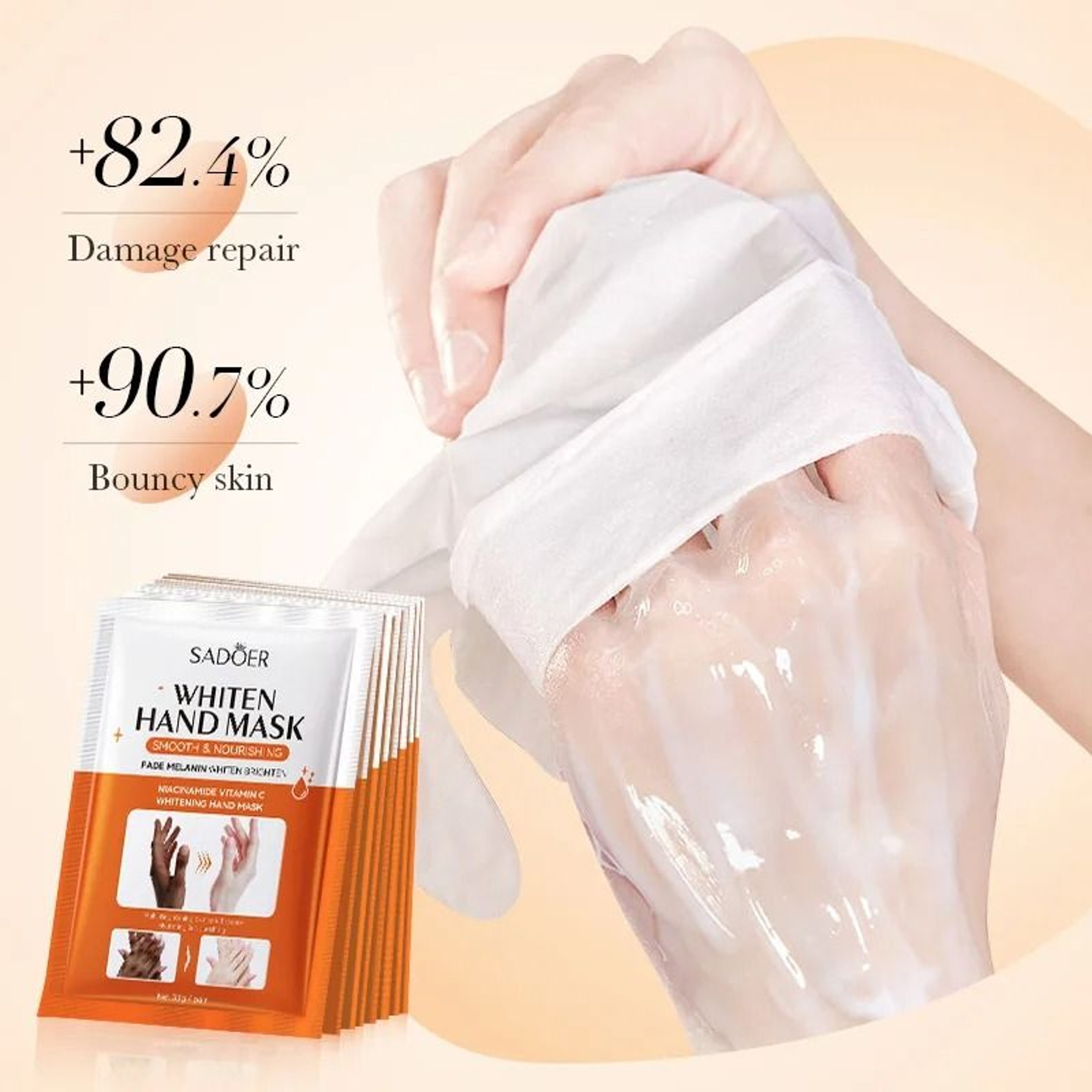 Niacinamide Infused Hydrating And Brightening Hand Mask 4