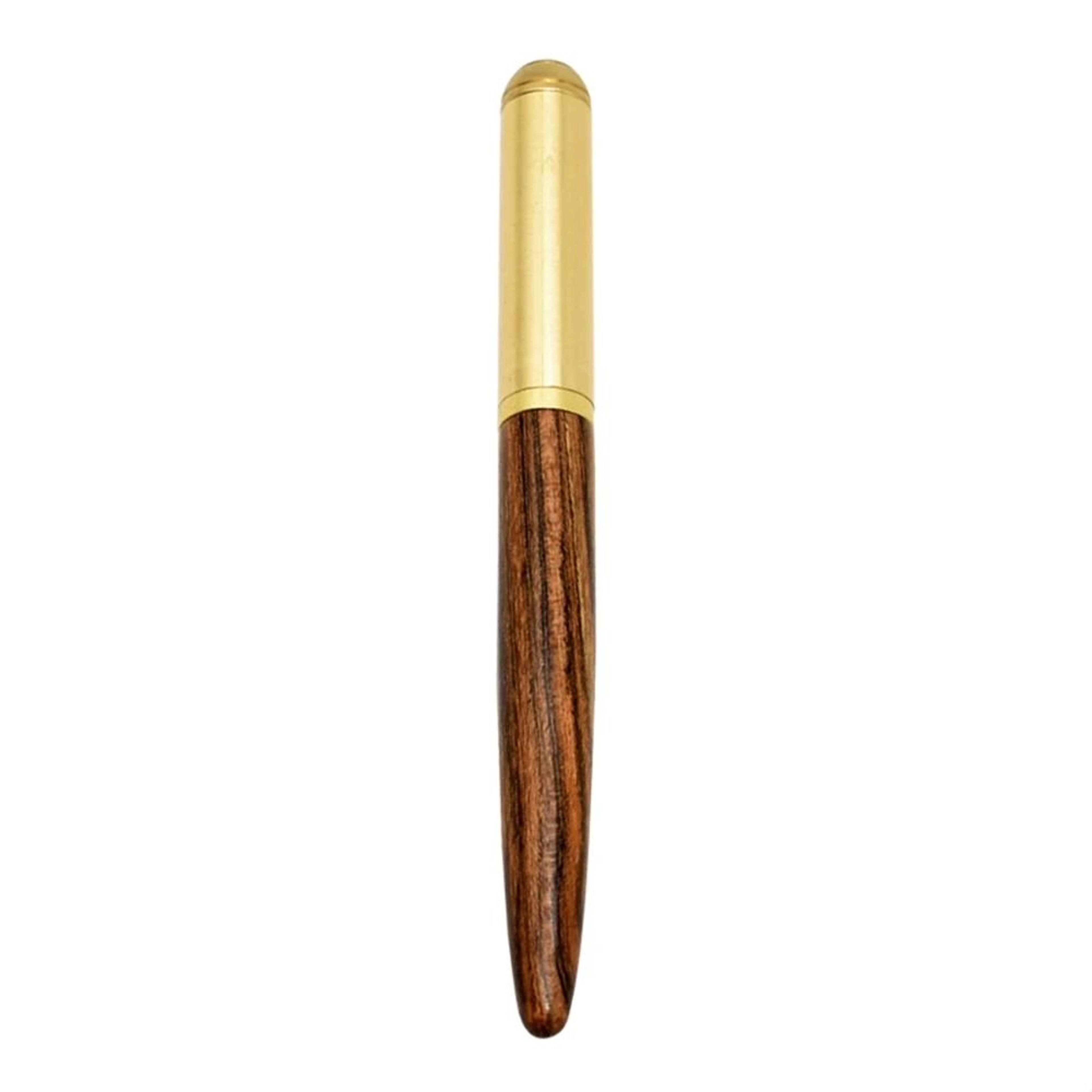 Handcrafted Rosewood And Bronze Fineline Fountain Pen 8
