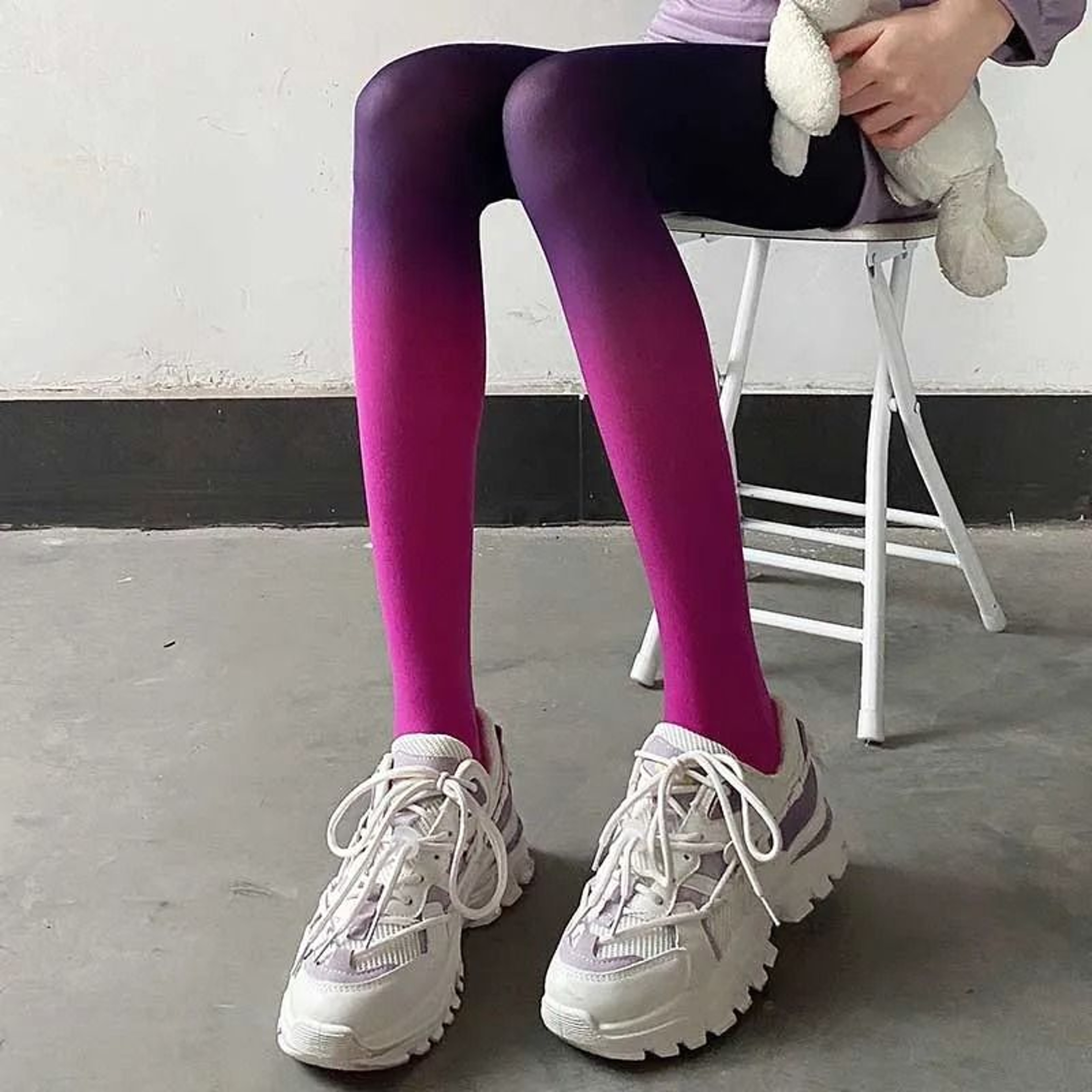 Ombre Gradient Velvet Transition Hosiery 3