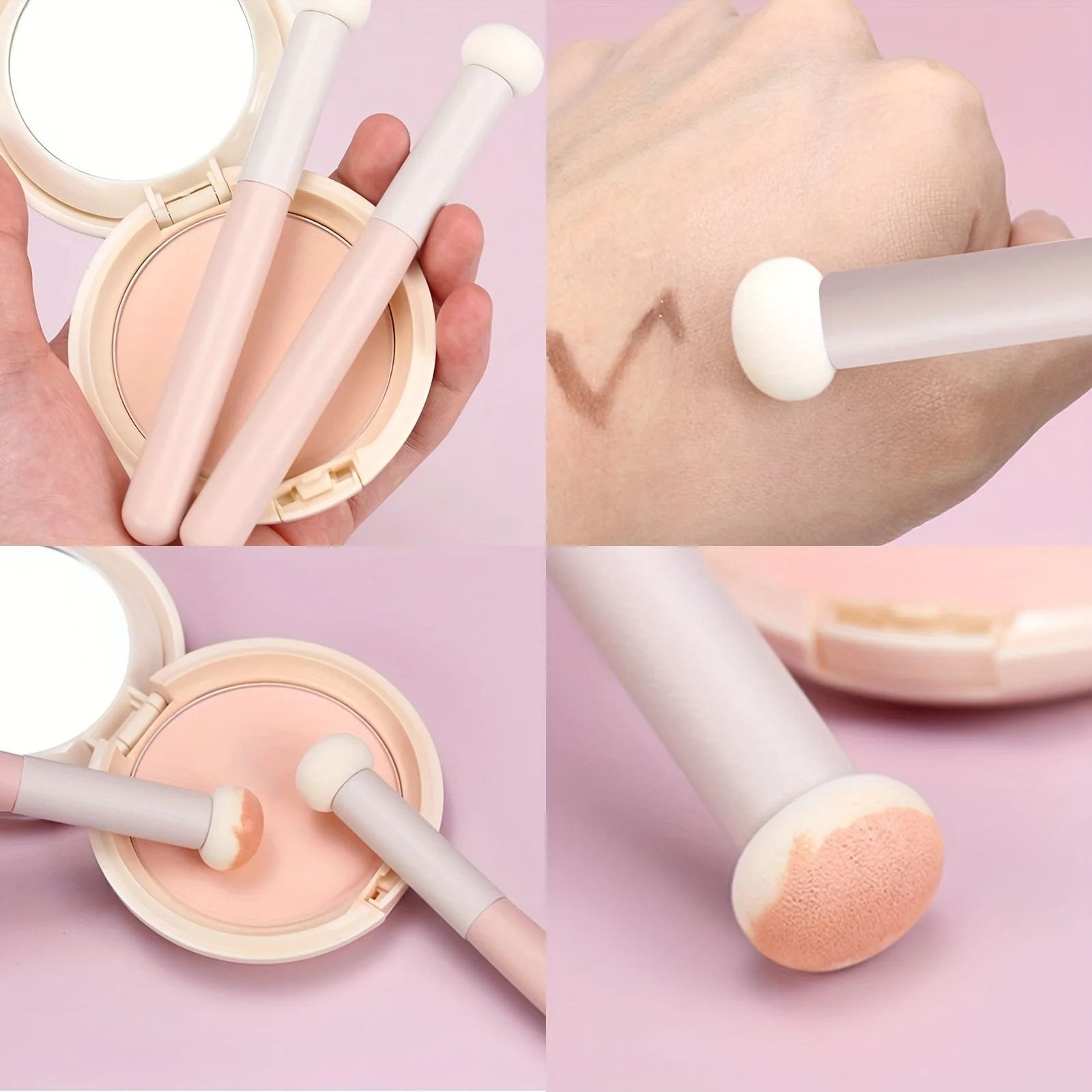 Triple Set Soft Mushroom Head Cosmetic Applicators 3