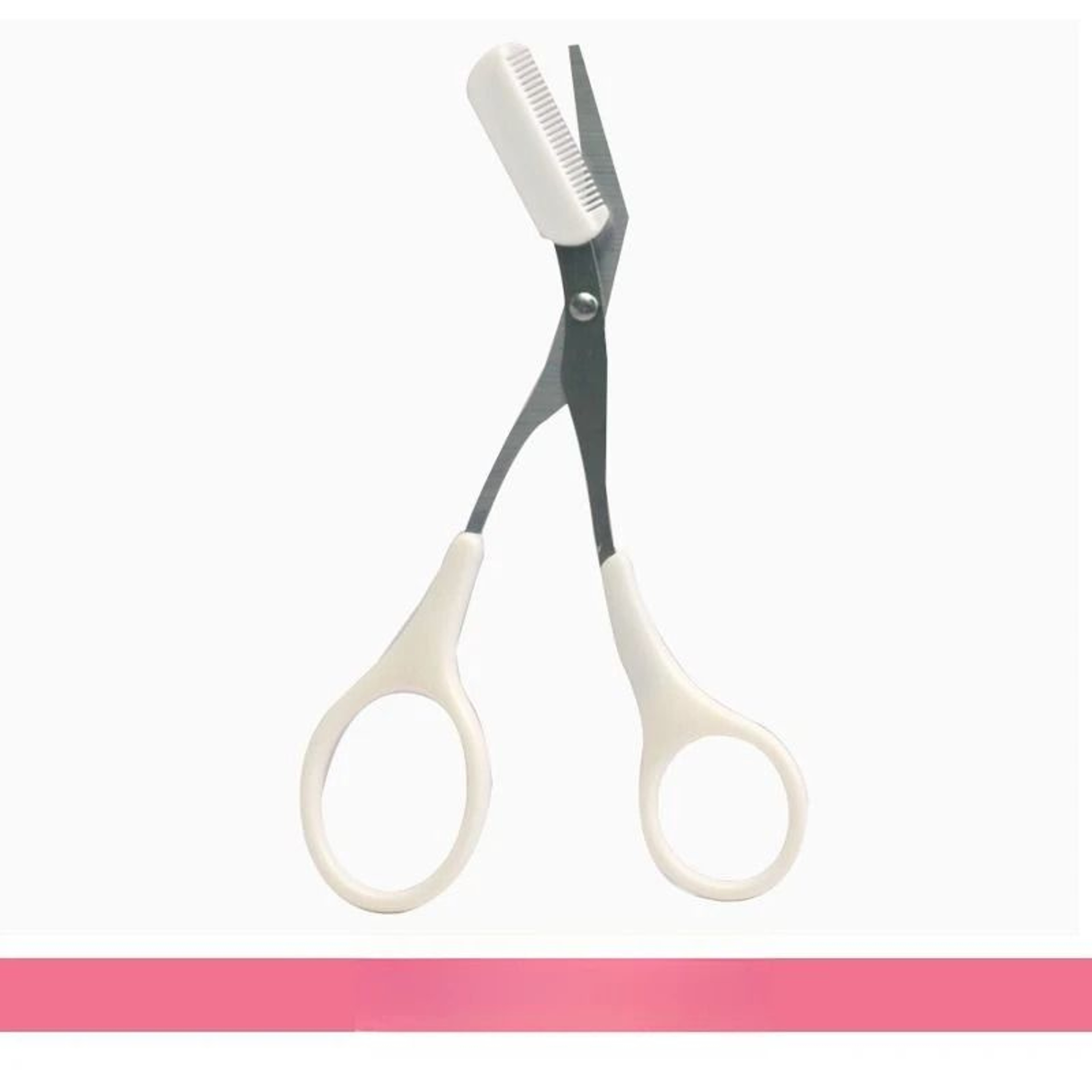 Pink Precision Brow Sculpting Scissors With Integrated Comb 7