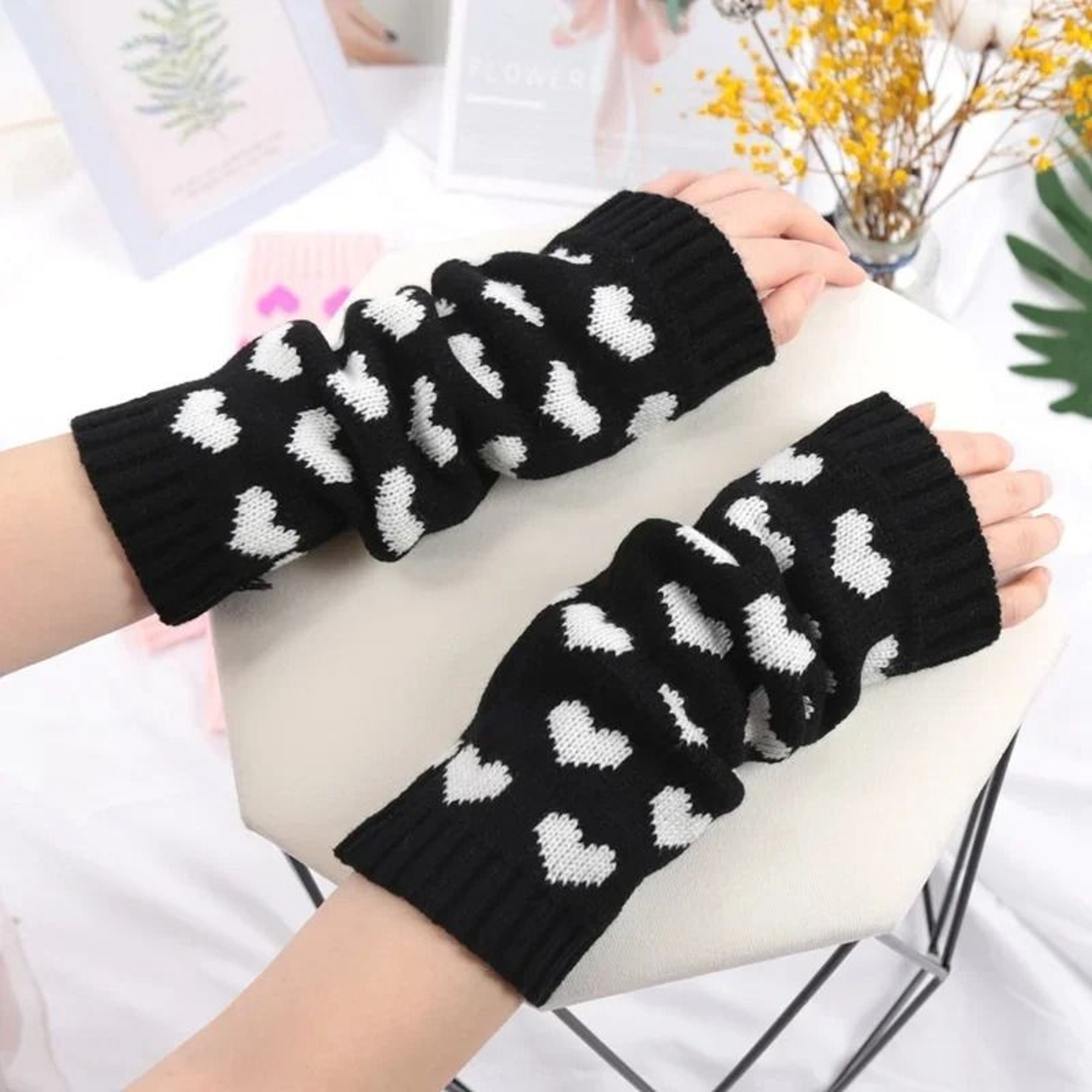 Y2K Heart Motif Japanese Lolita Leg Warmers 1