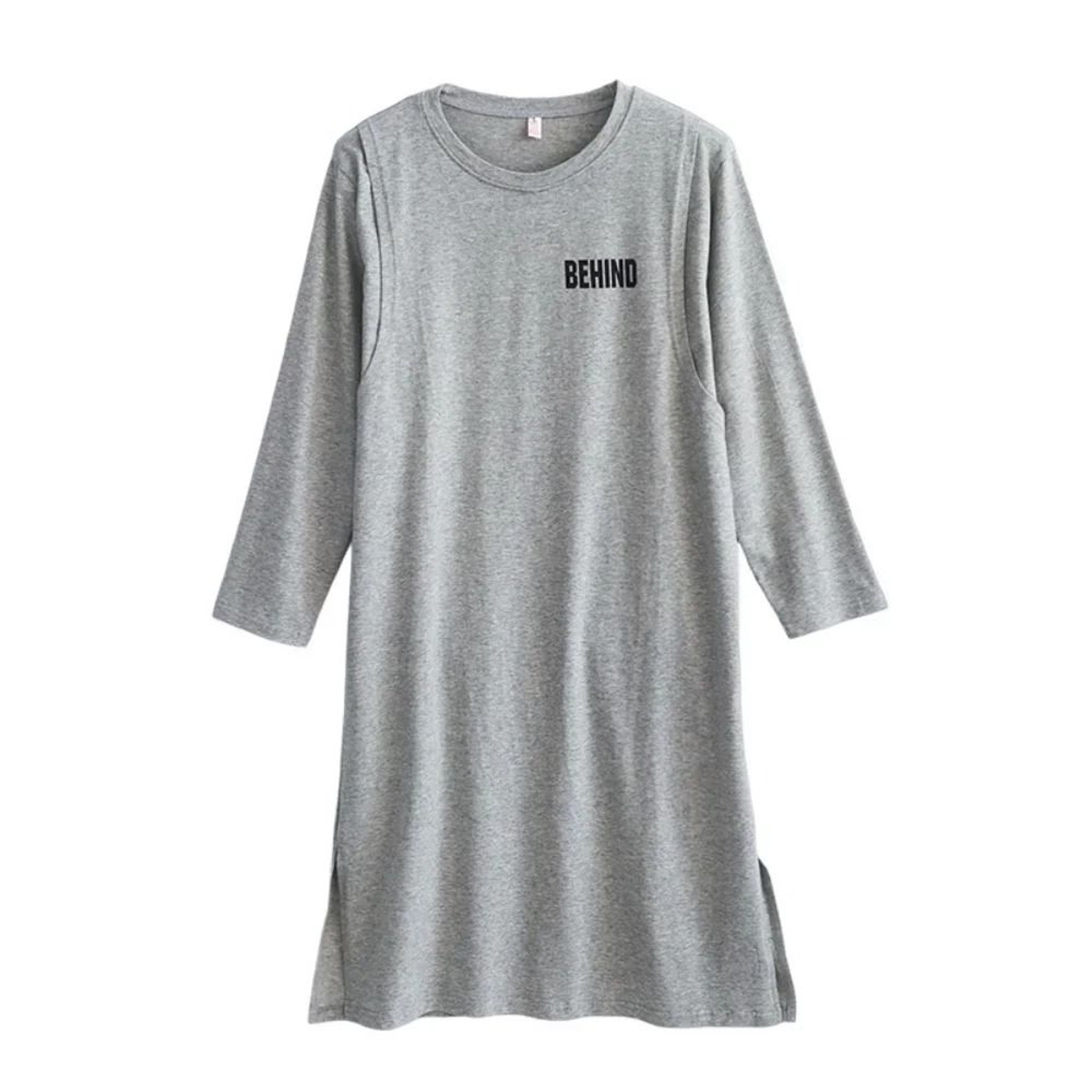 Casual Printed Maternity And Breastfeeding TShirt Dress 4