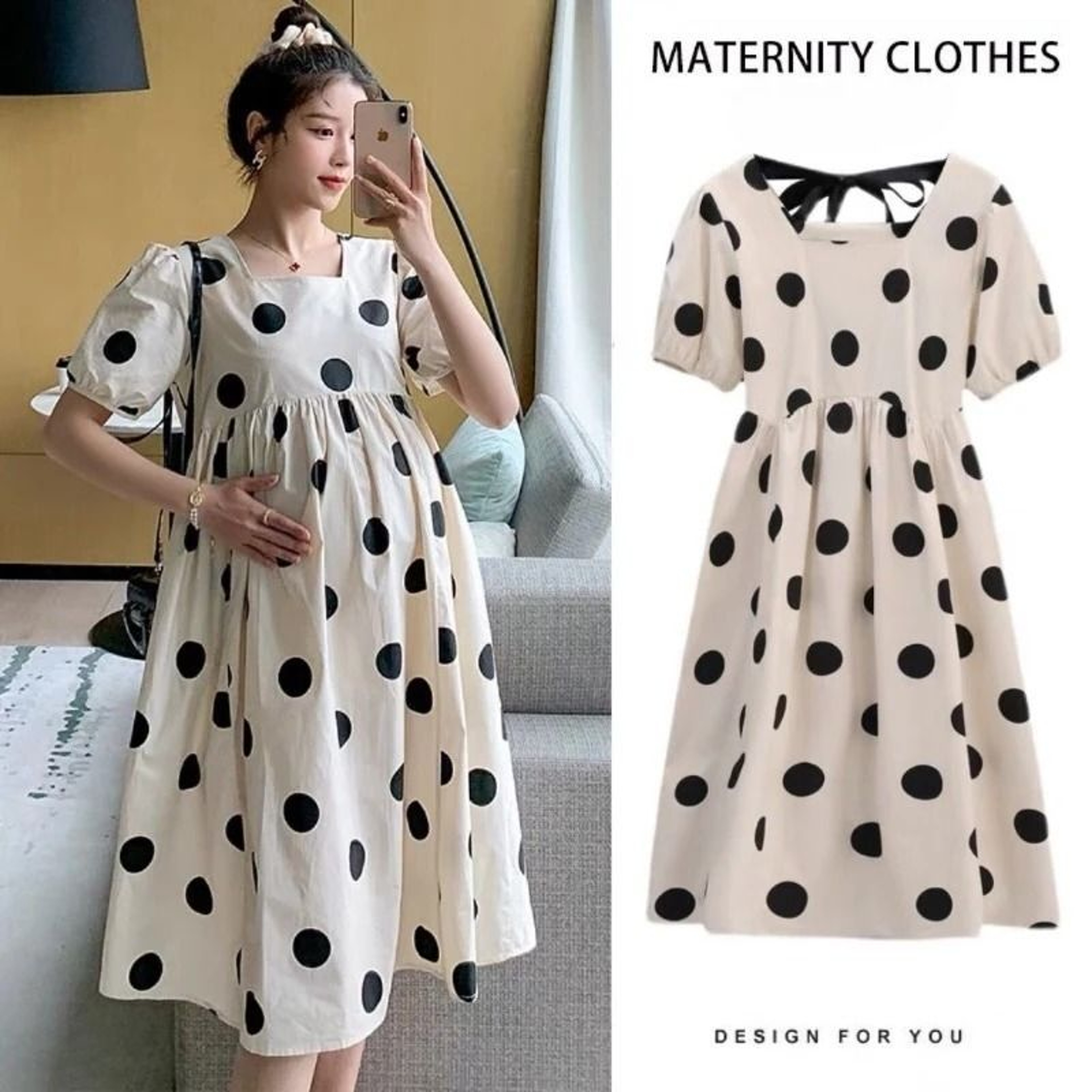 Fresh Dotty Summer Maternity Fashion Dress 0