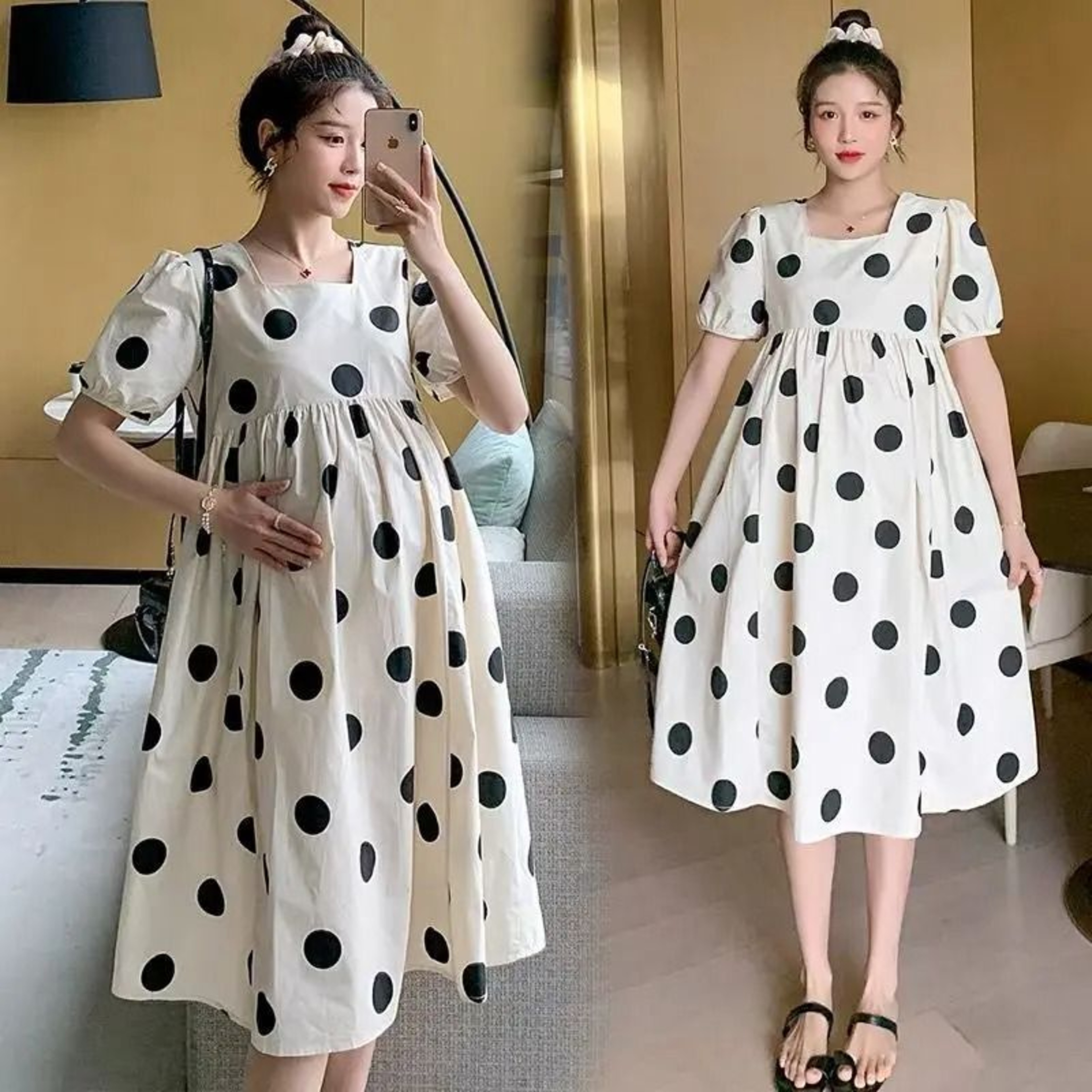 Fresh Dotty Summer Maternity Fashion Dress 2