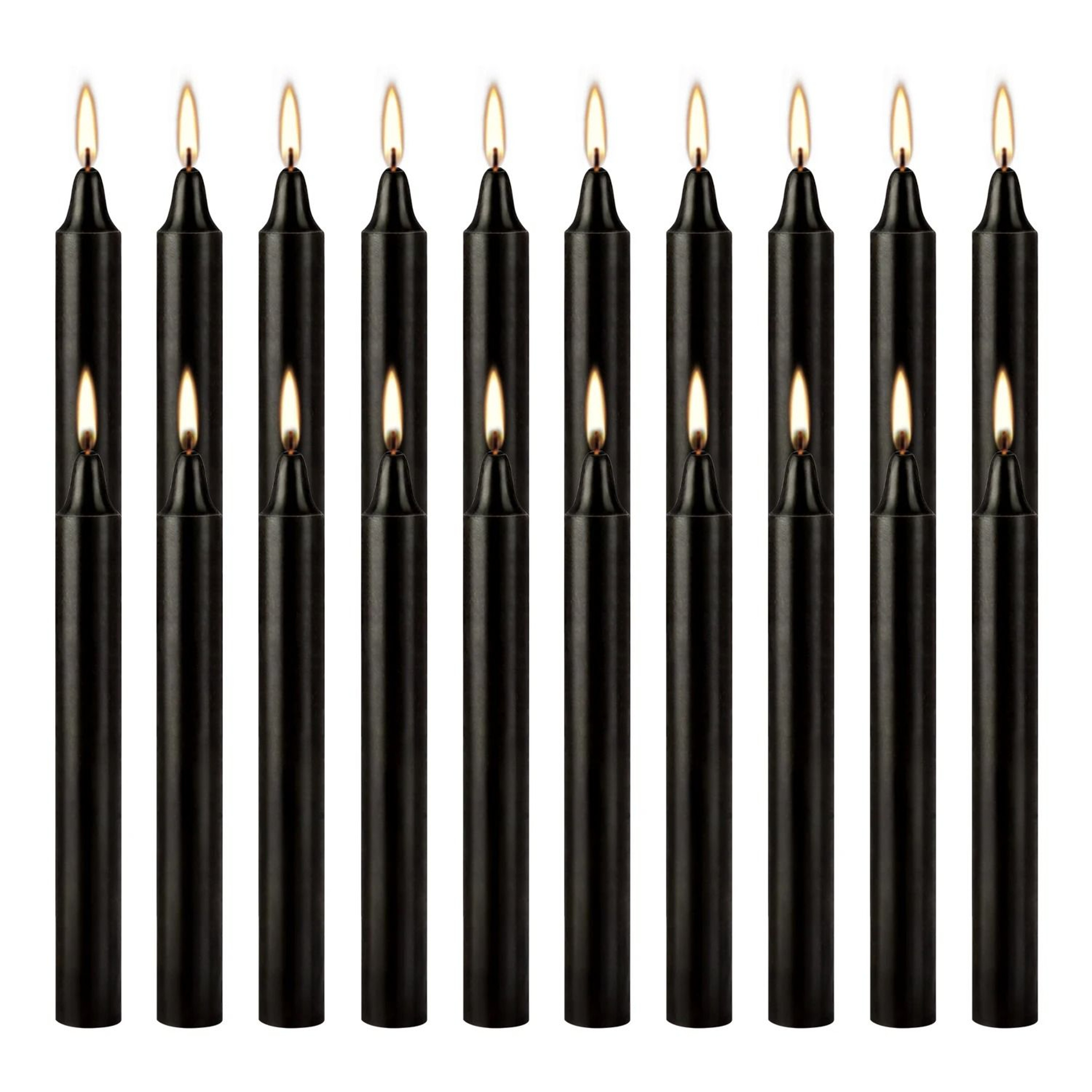 20 Piece Premium Black Taper Candle Set 2