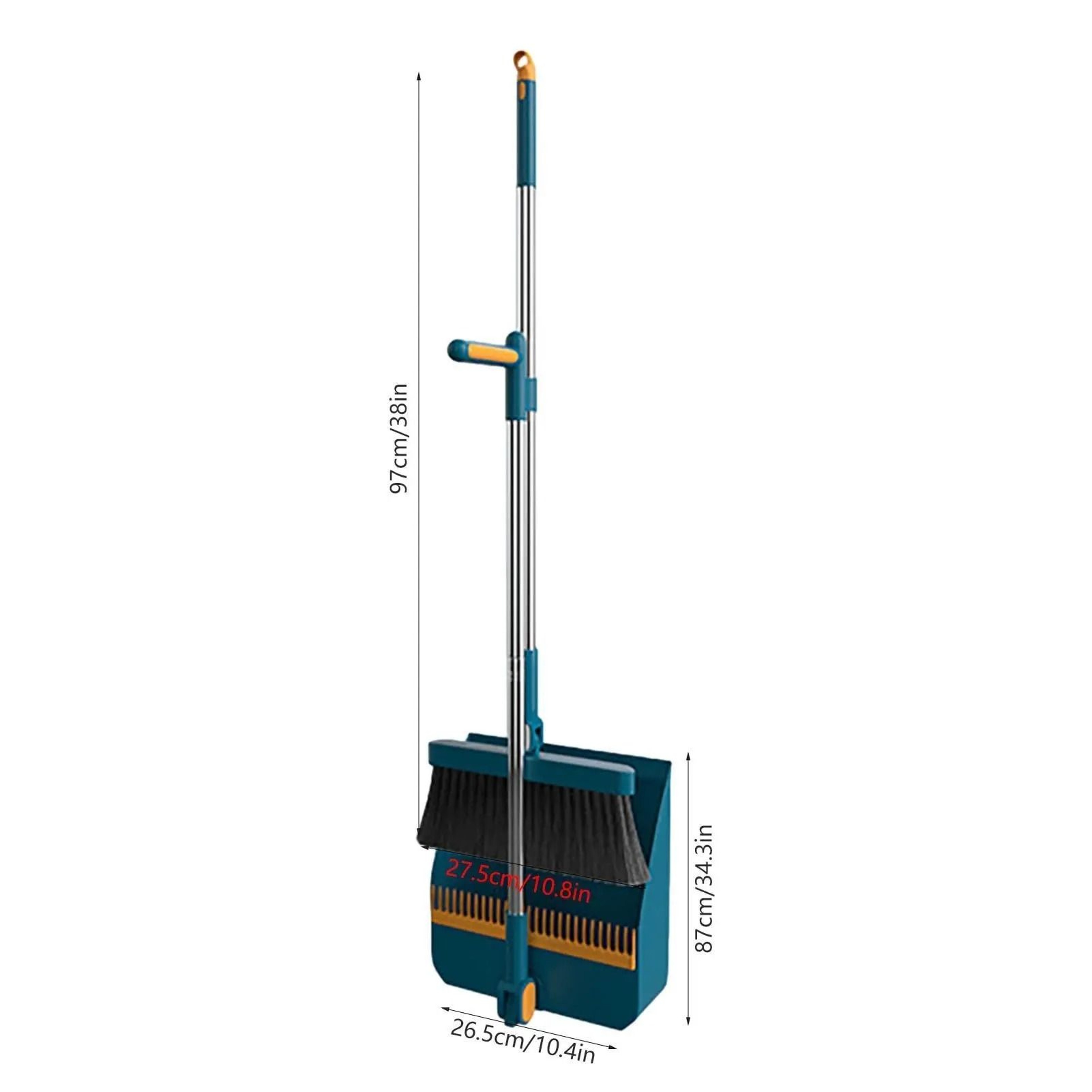 180 Rotating Foldable Broom And Dustpan Performance Set 4