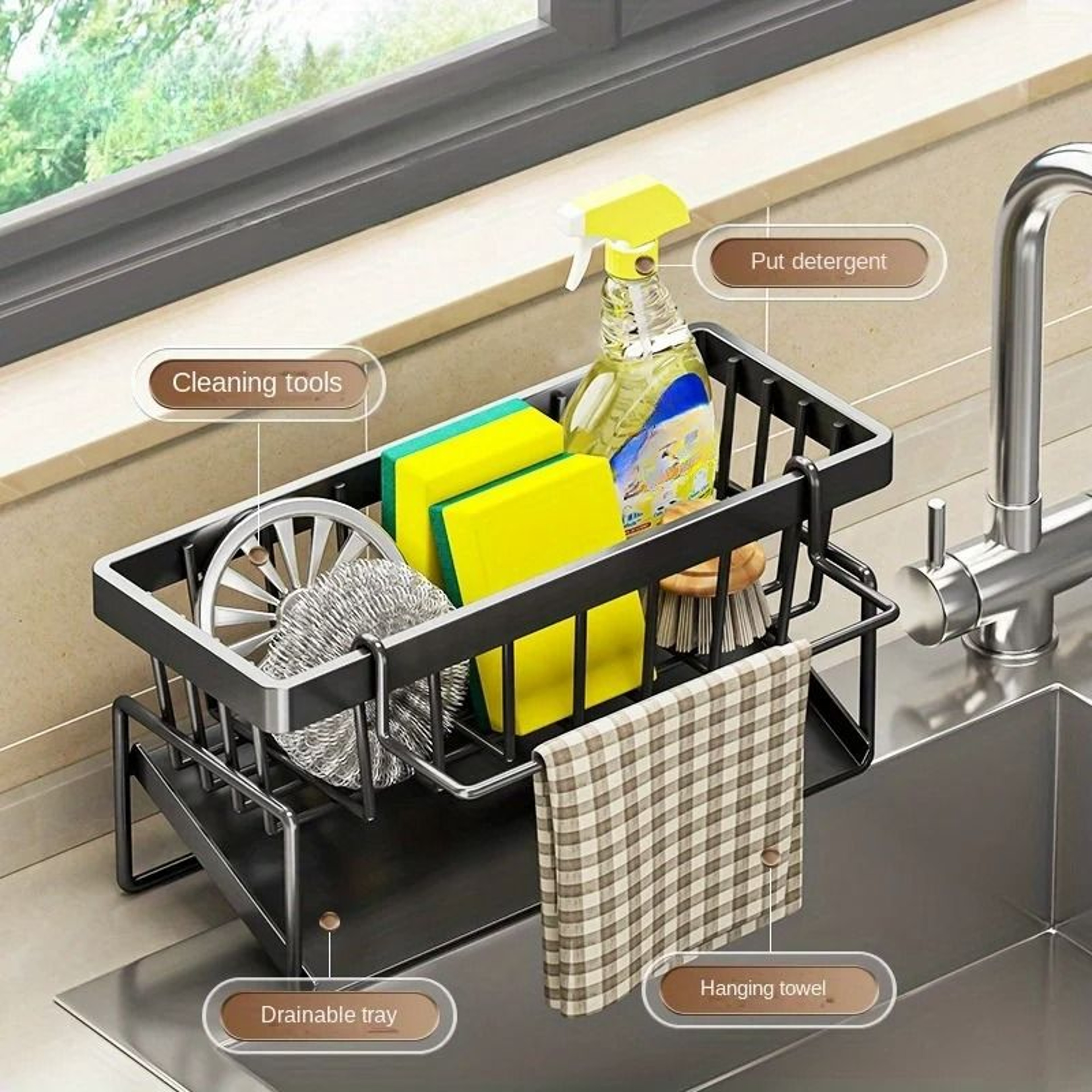 Sink Faucet Modular Drainage And Storage Hub 3