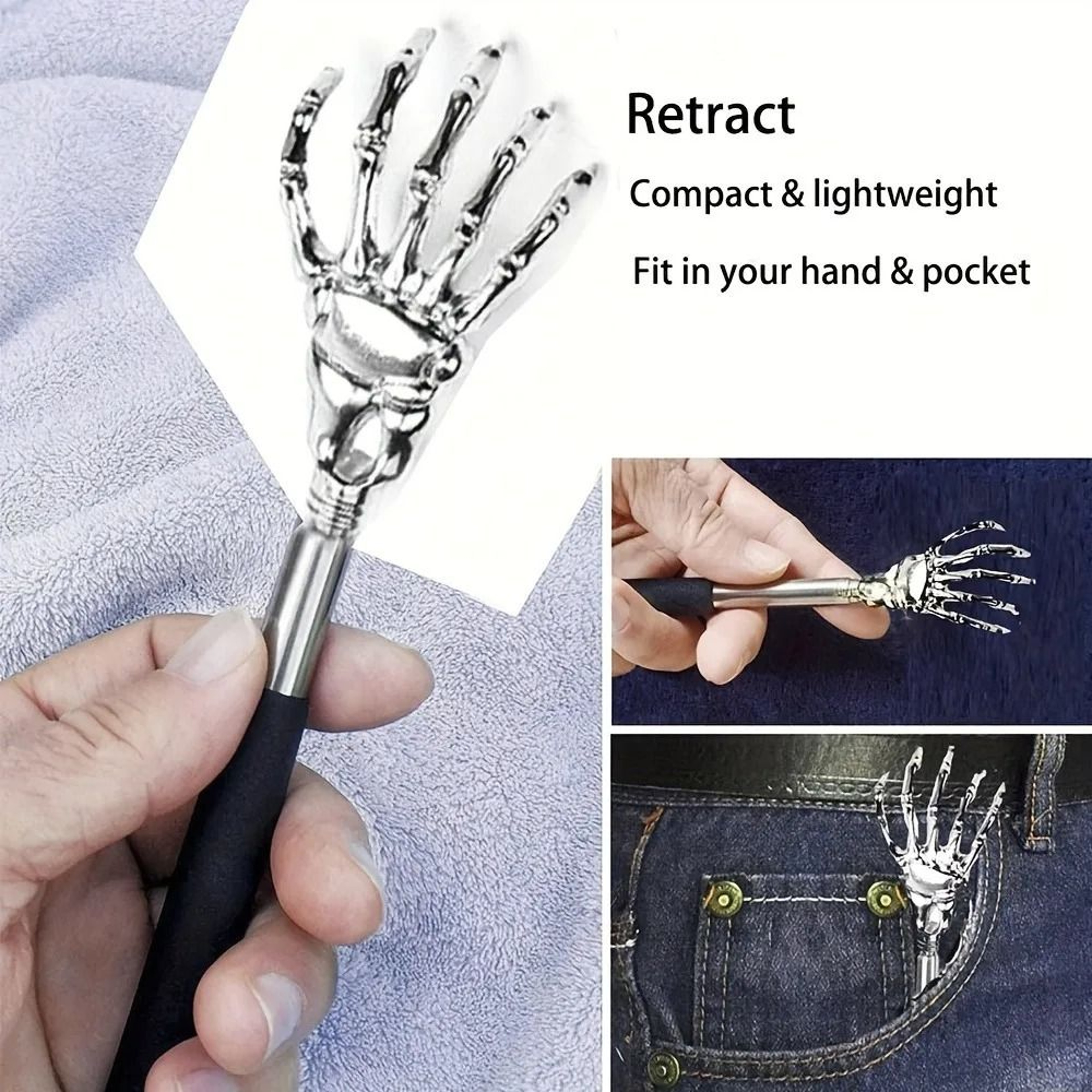 Professional Telescoping Stainless Steel Back Scratcher 4