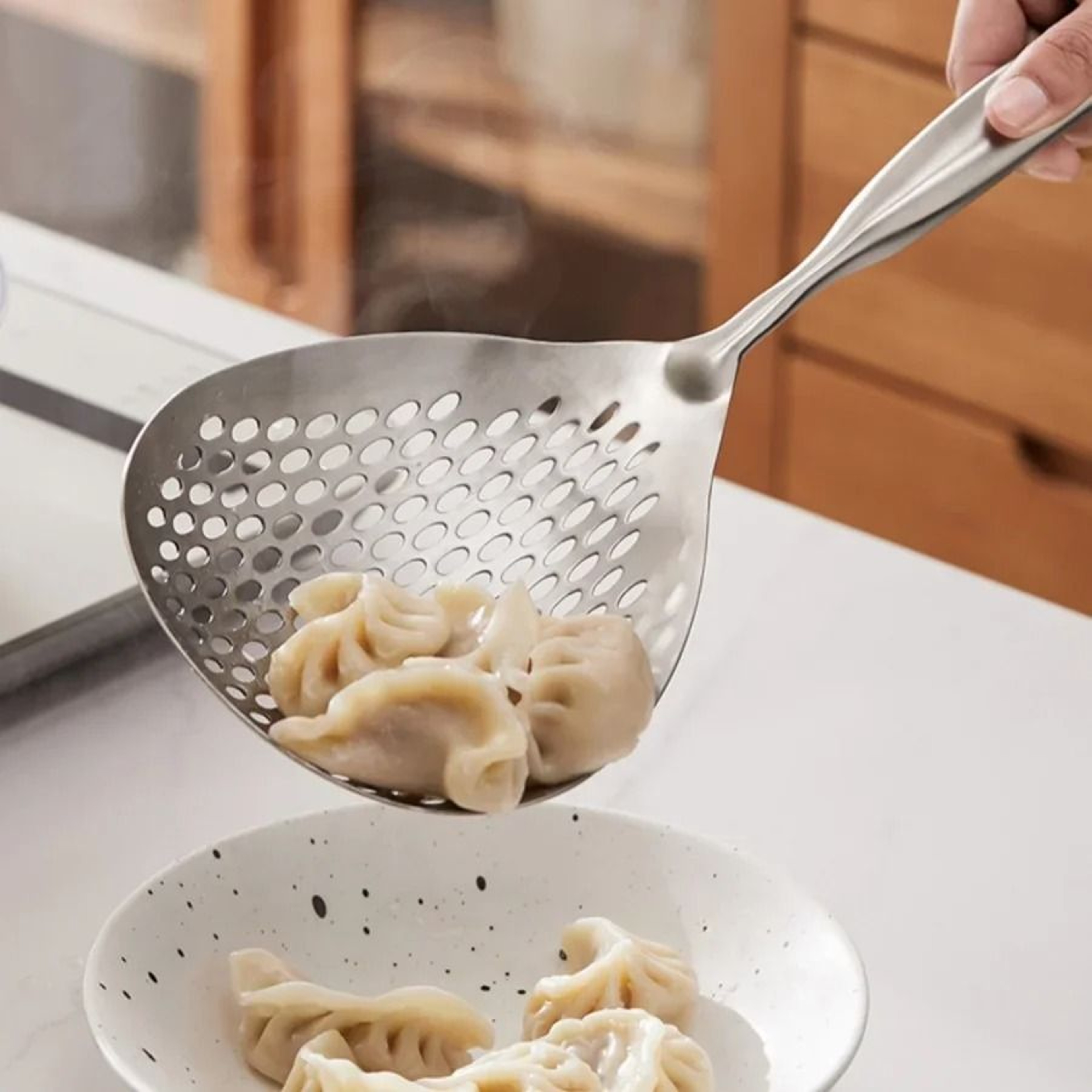 Heavy Duty Stainless Steel Skimmer And Colander Spoon 2