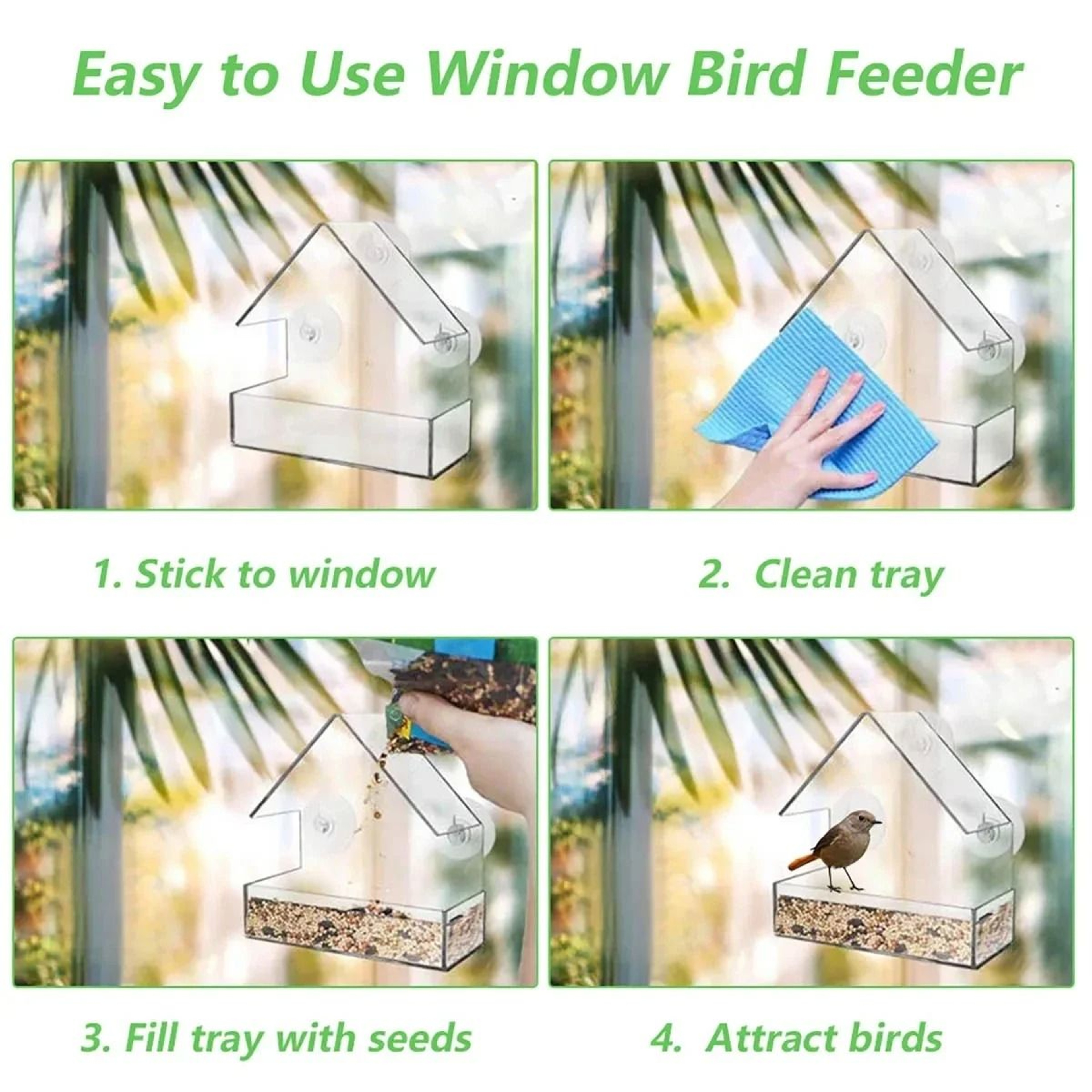 Clear View Window Bird Feeder 5