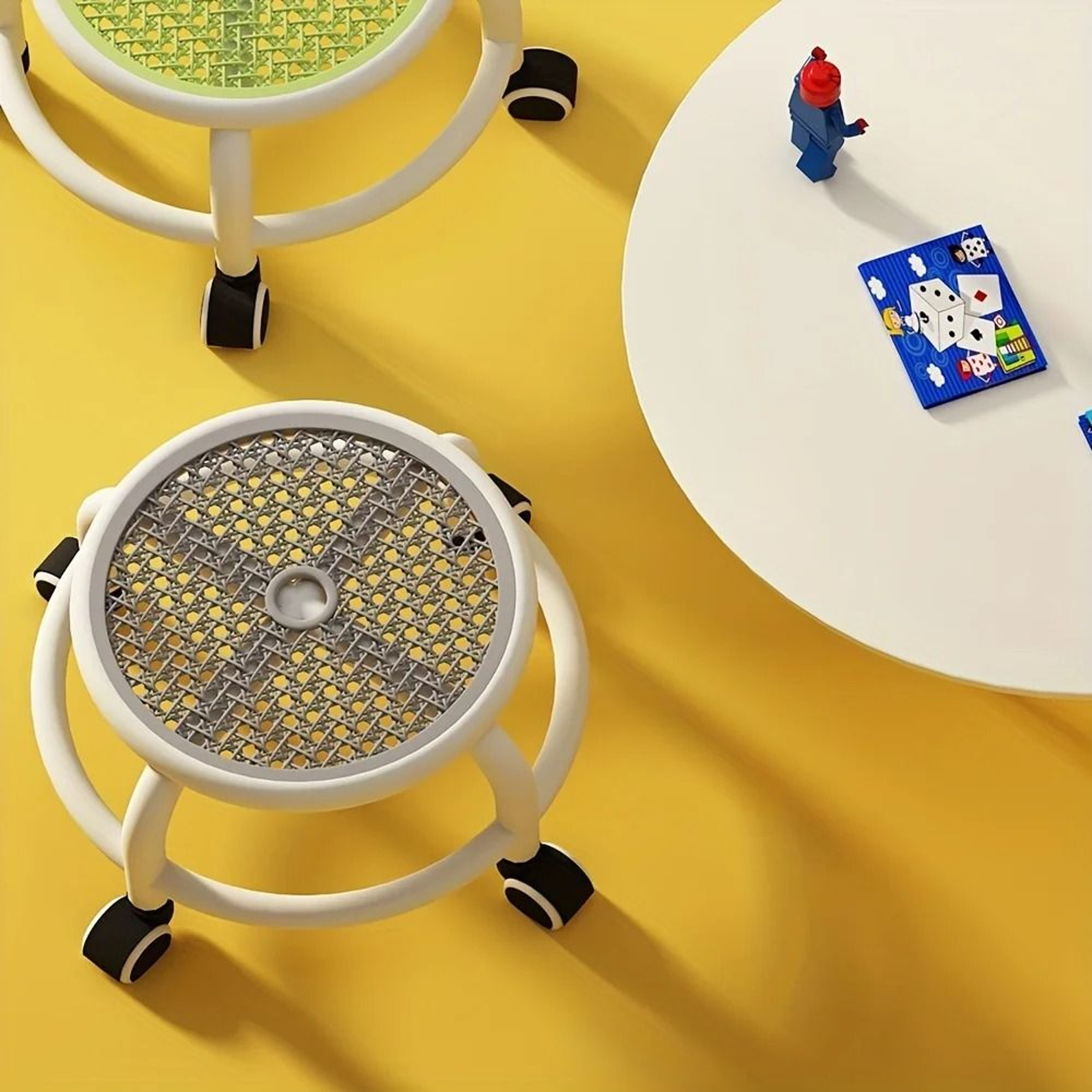Silent Rotating Circular Rolling Stool 4