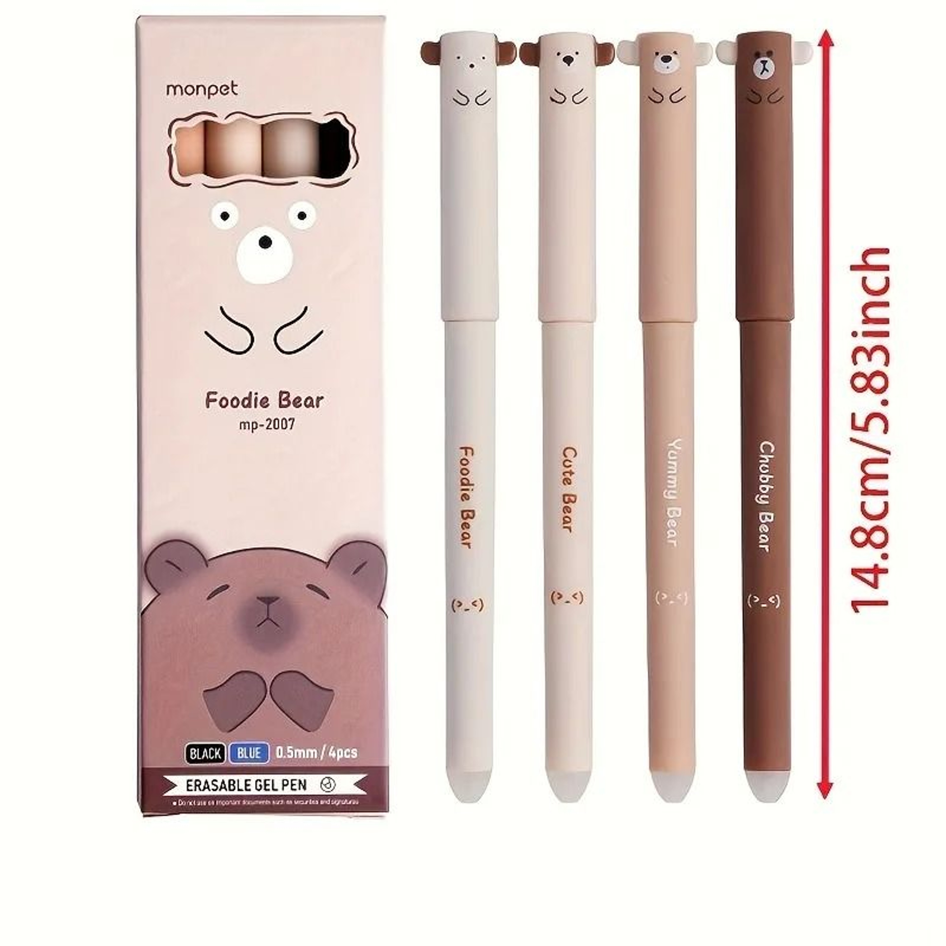 4 Piece Coffee Bear Erasable Neutral Pen Set – view 8