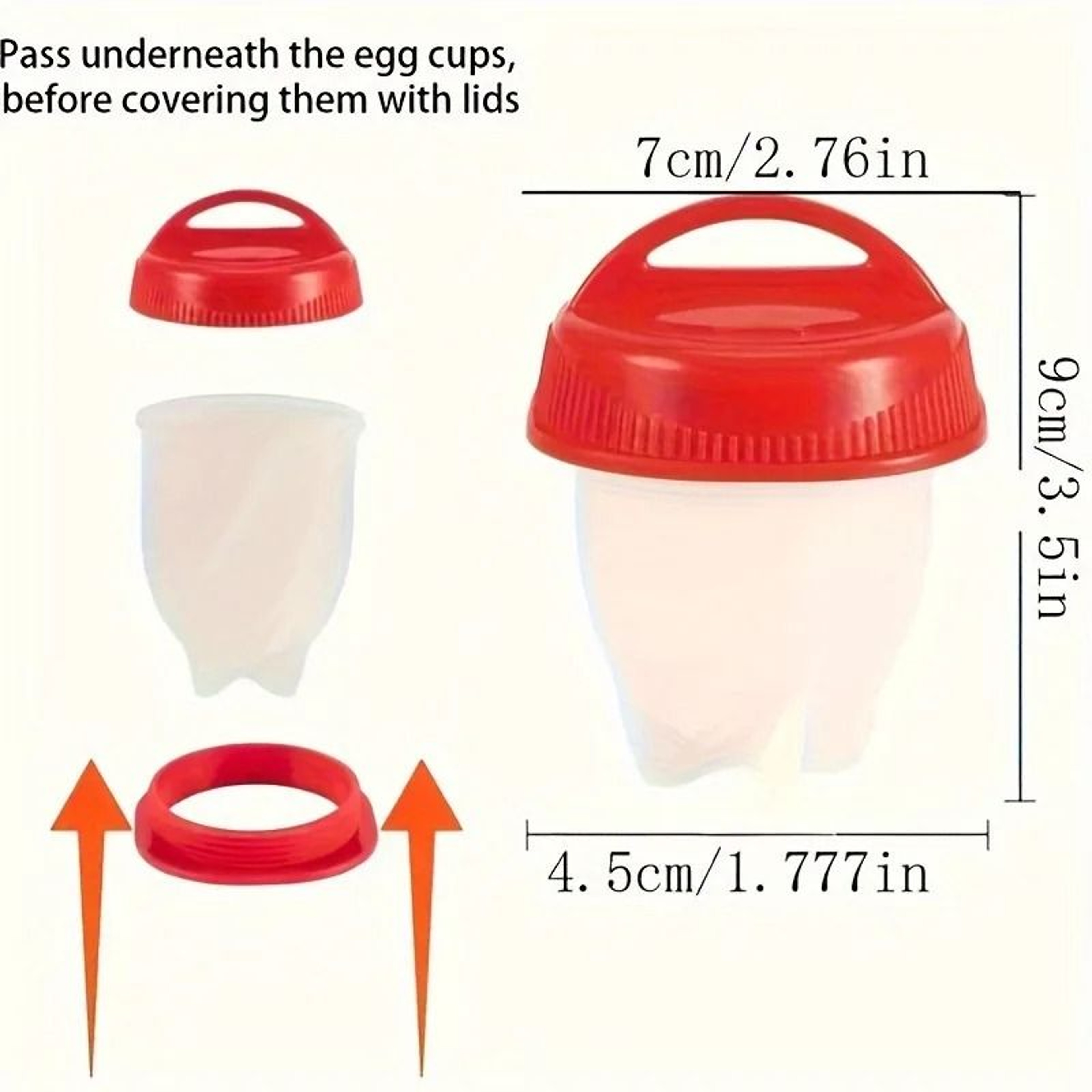 6 Piece Silicone Egg Poacher Cooking Cups – view 8