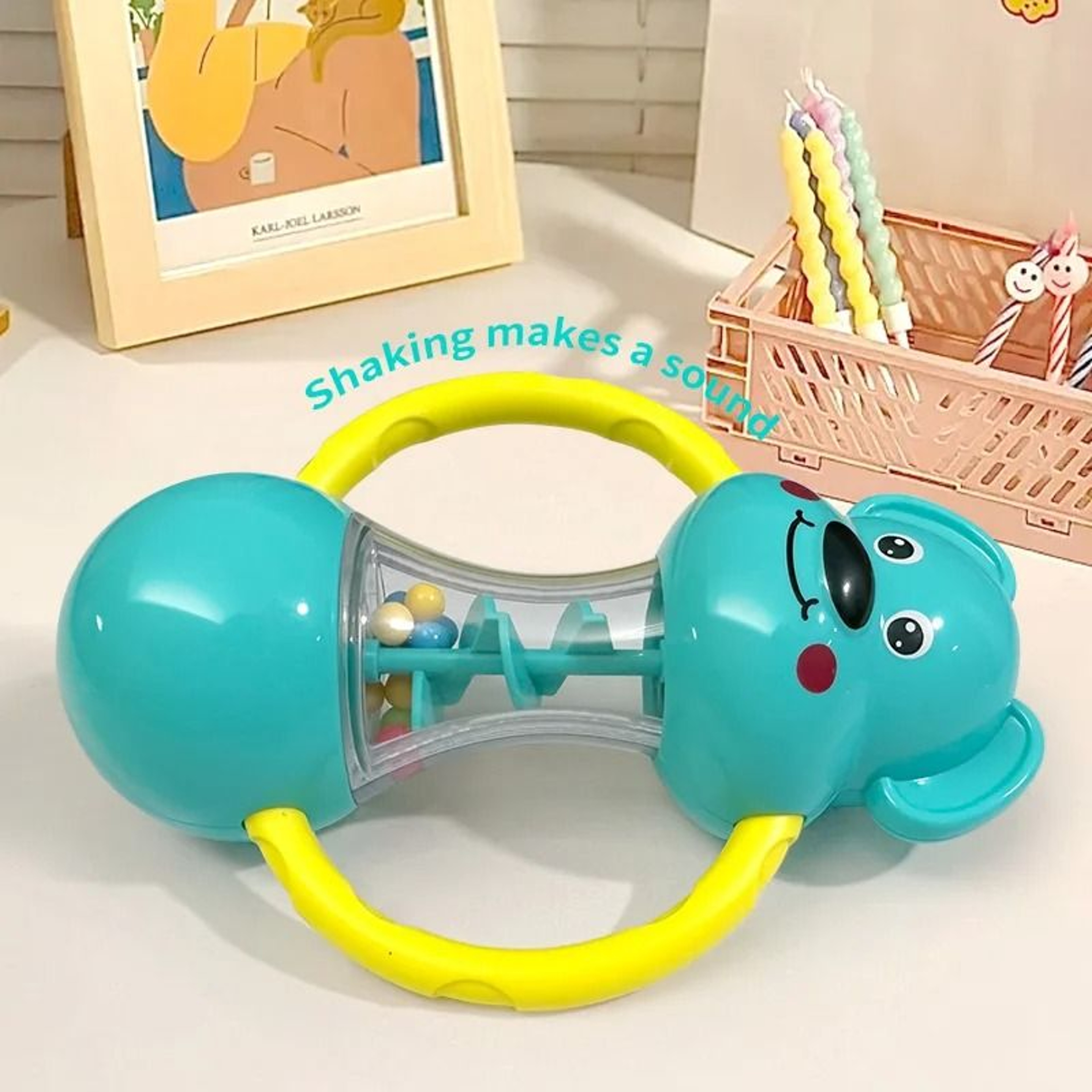 Cute Blue Puppy Hand Cranked Shaking Bell 5