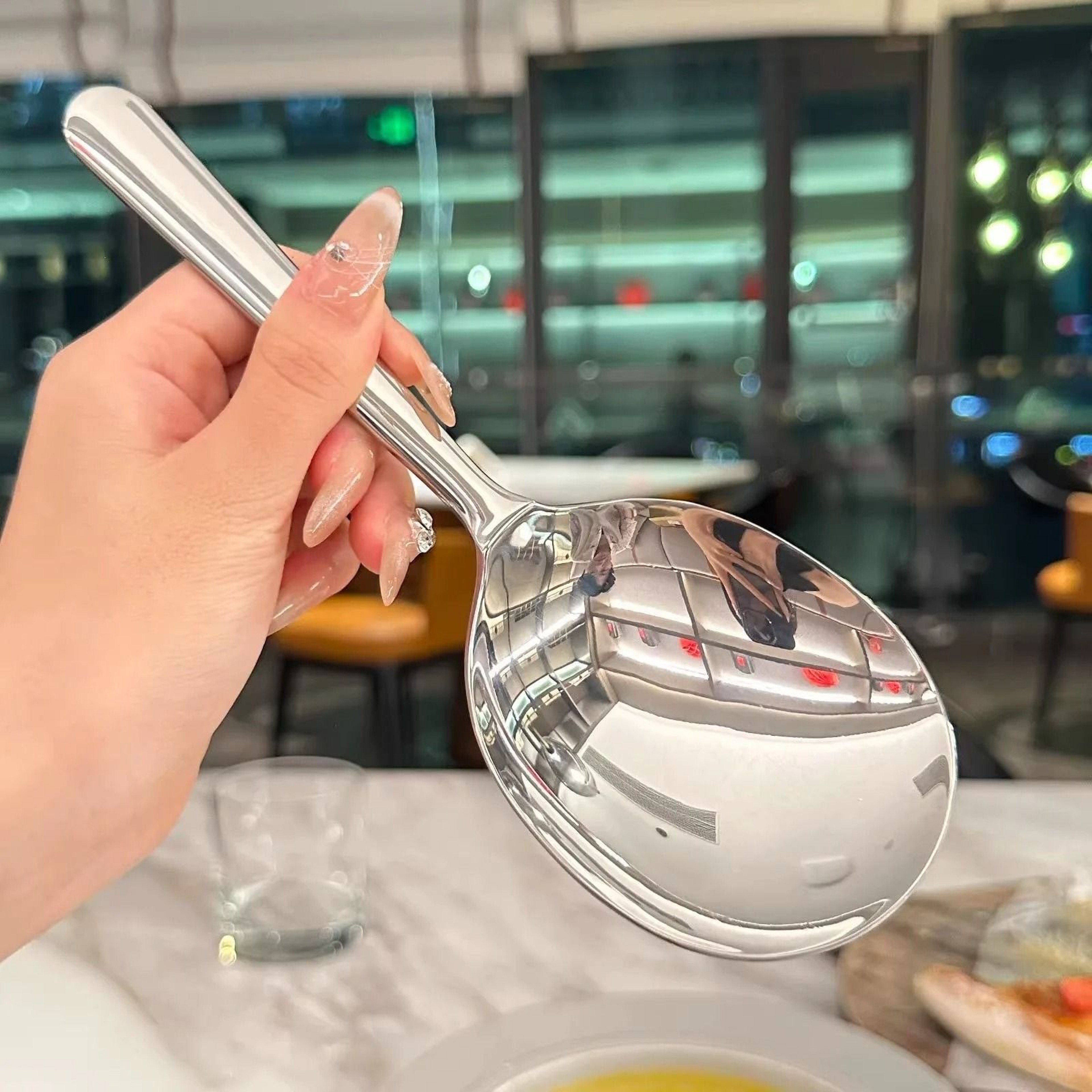 Professional Oversized Stainless Steel Dining Spoon 0