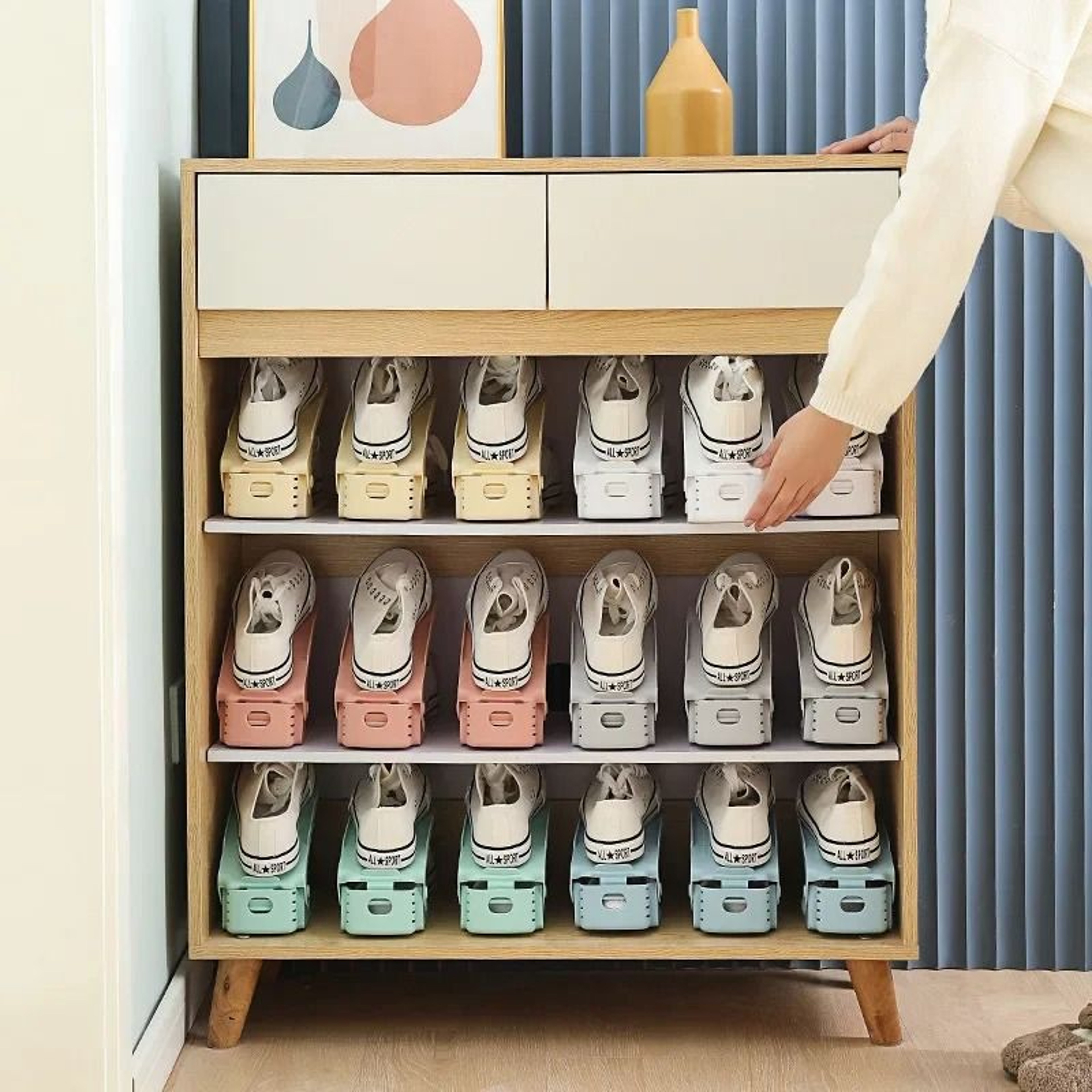 Space Saving Adjustable Shoe Stacking Rack 2