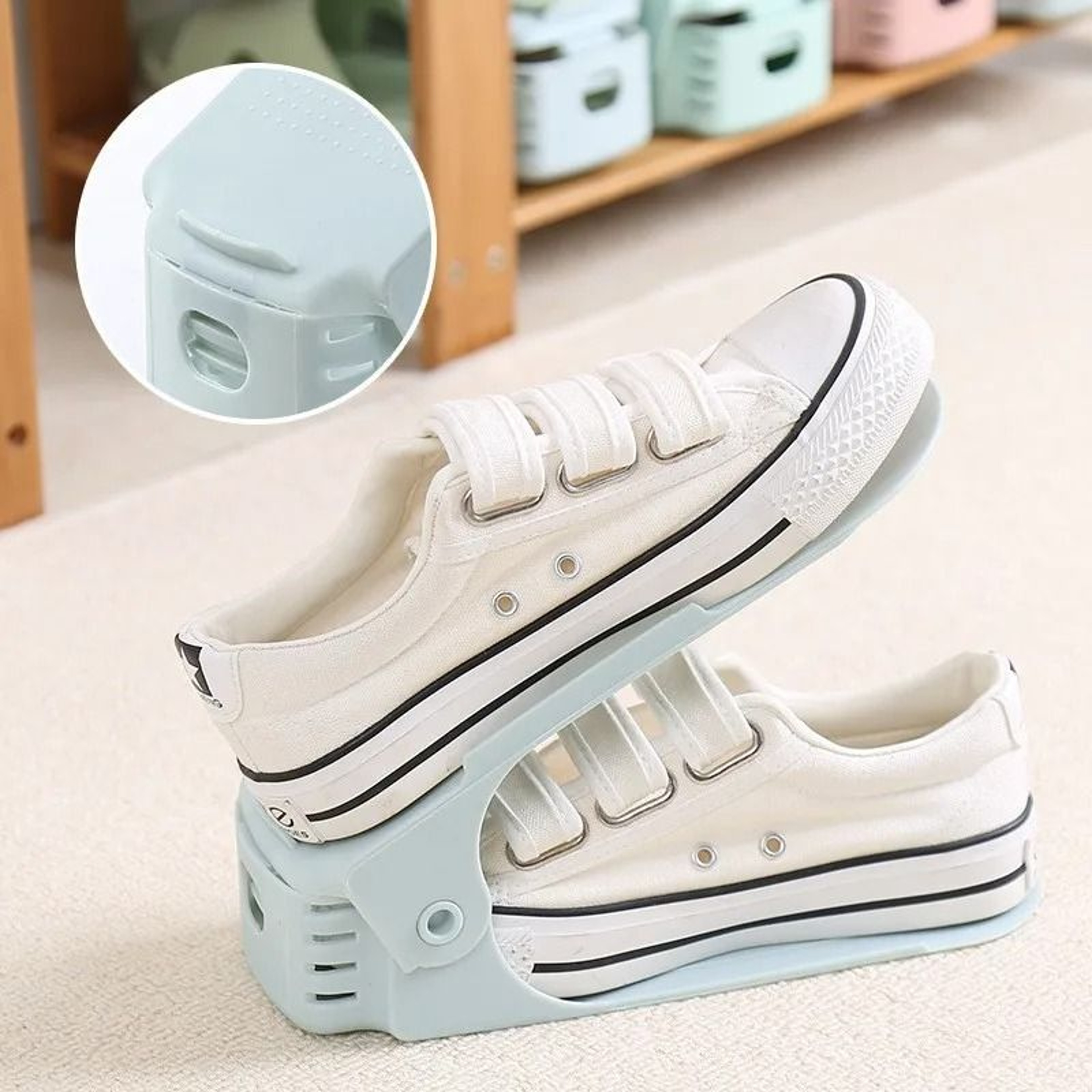 Space Saving Adjustable Shoe Stacking Rack 4