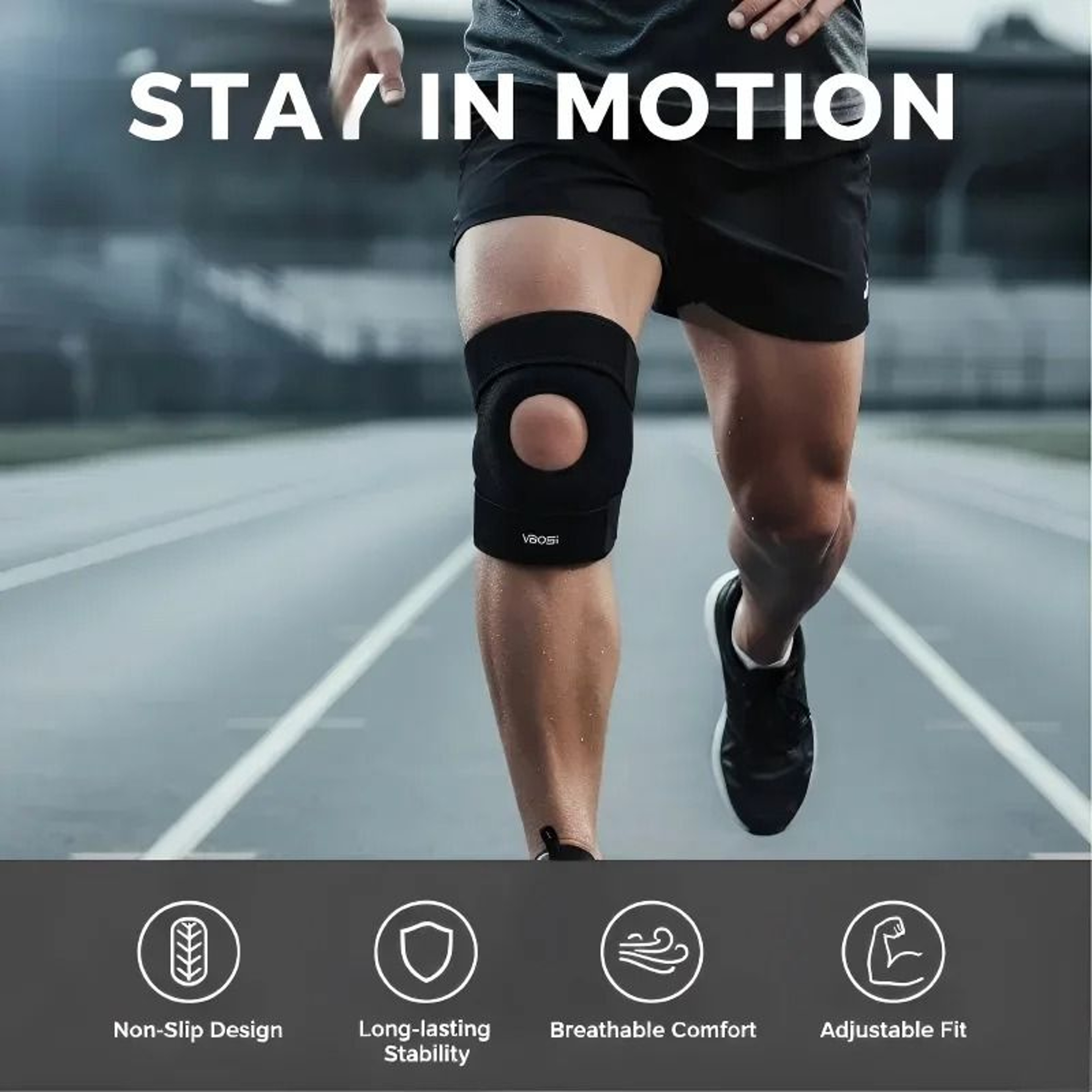 Precision Dual Strap Open Patella Stabilizing Wrap 4