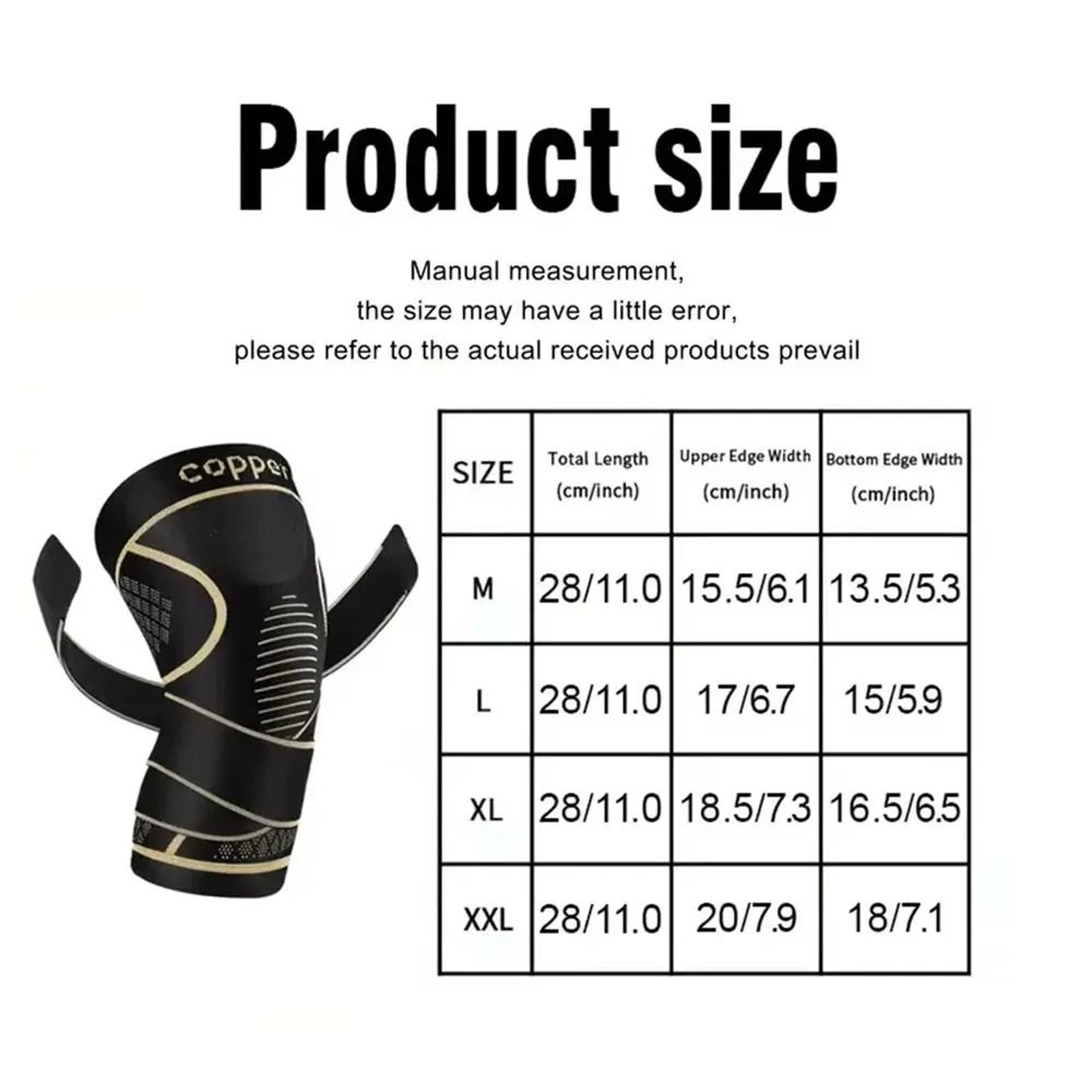 Copper Infused High Tension Knee Support with Adjustable Compression Strap – view 9