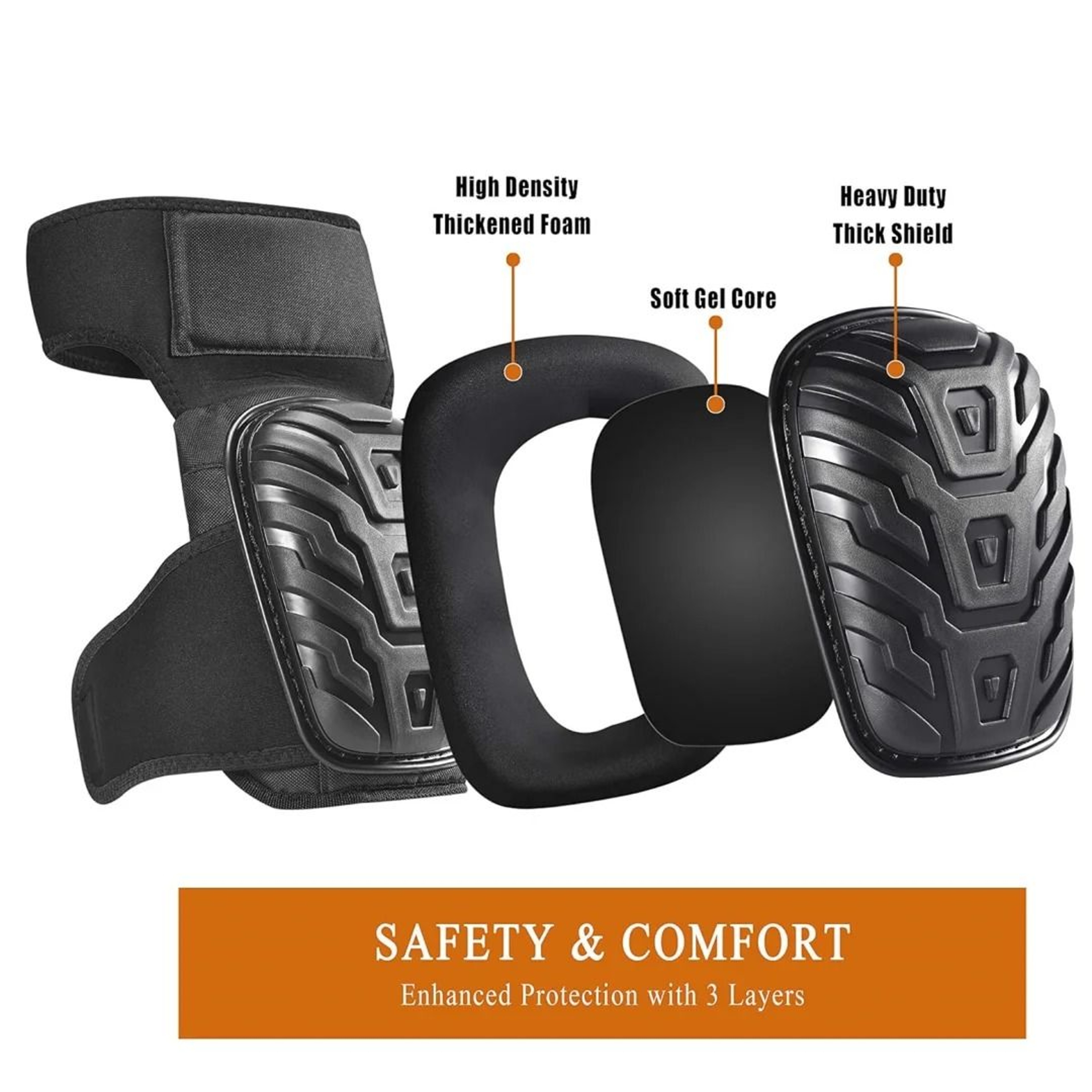 Industrial Grade Heavy Duty Gel Work Knee Protectors 5