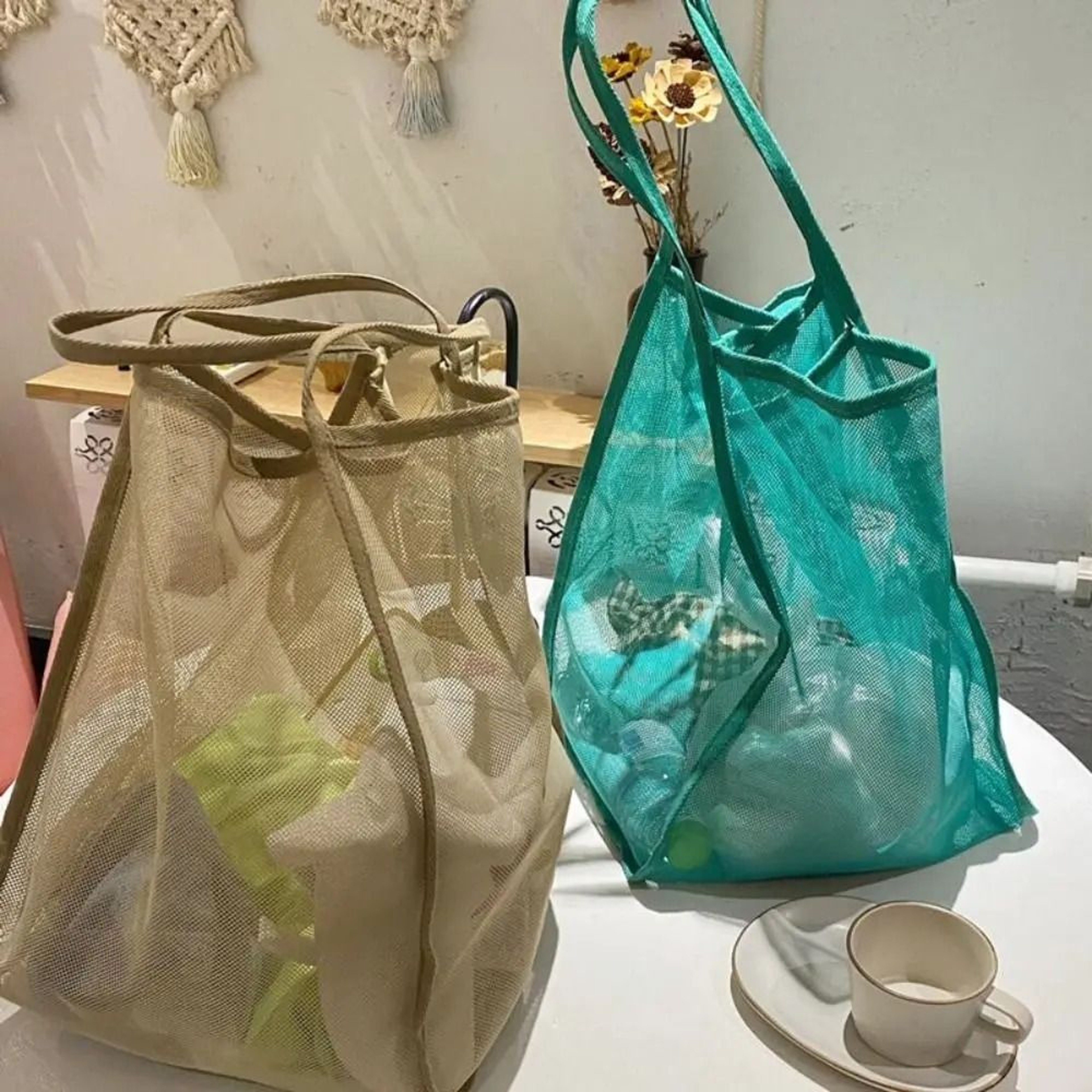 Breathable Mesh Beach And Market Tote 3