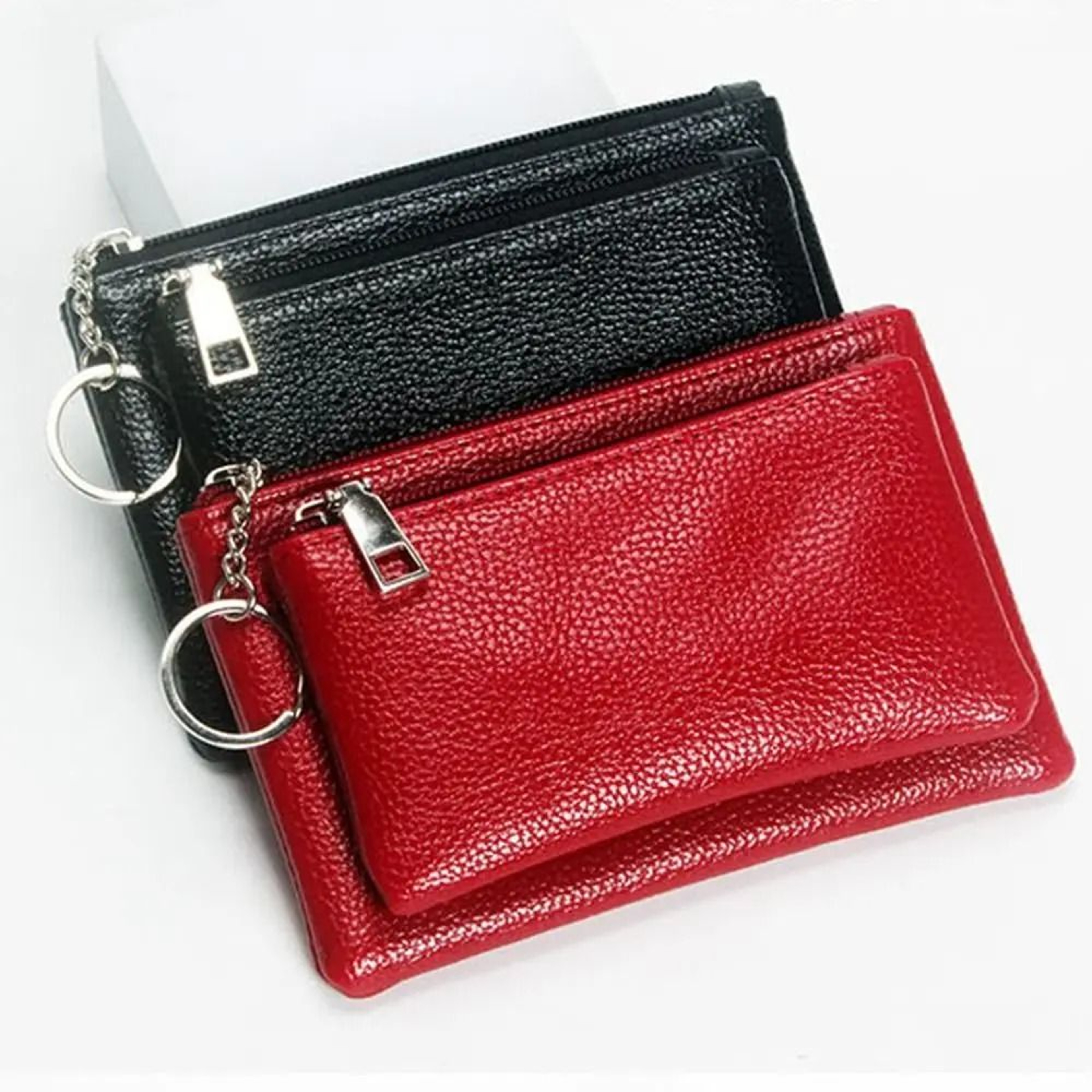 Elegant Lychee Pattern Slim Zipper Wallet 0
