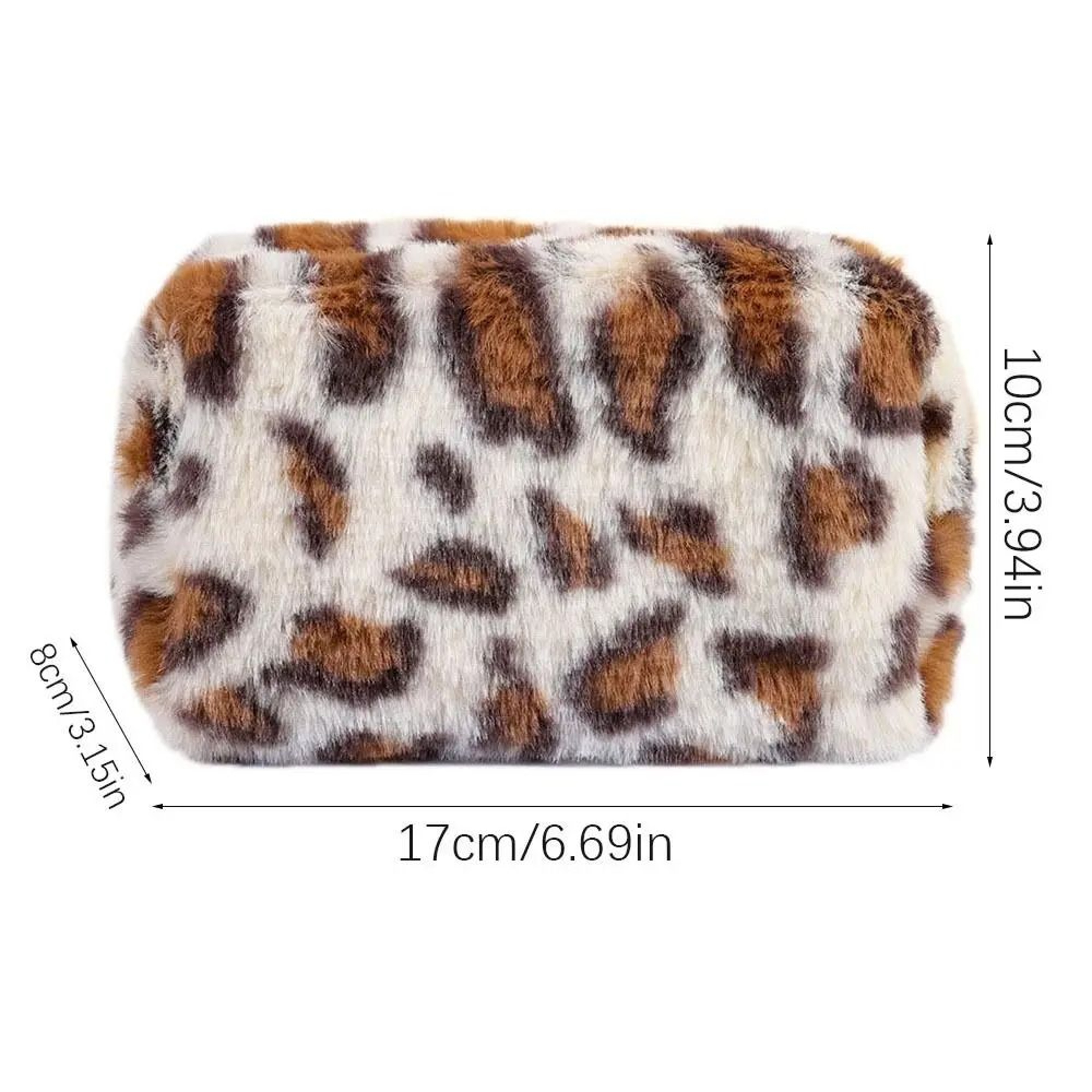 Plush Leopard Print Large Capacity Makeup Bag – view 13