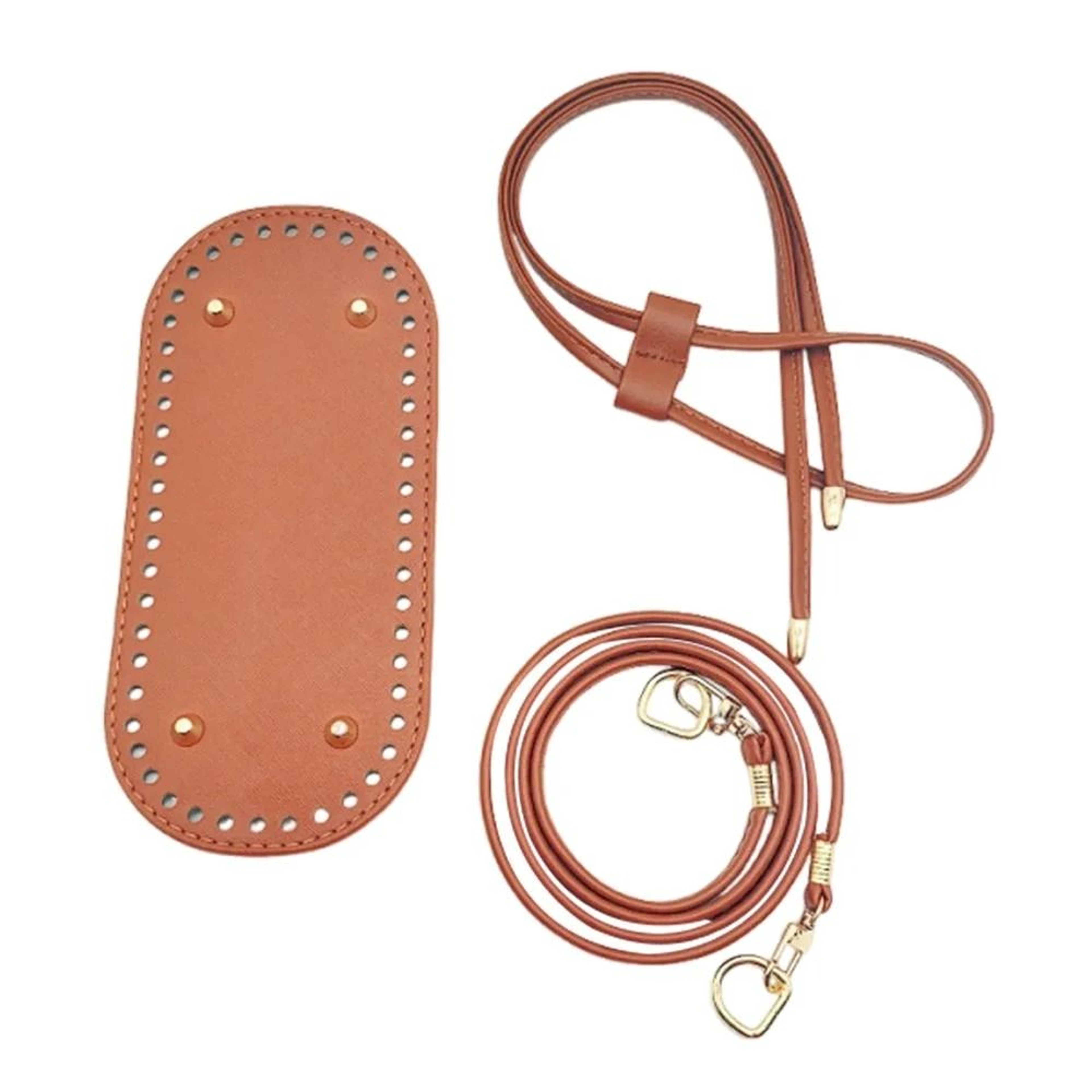 DIY Round PU Leather Crochet Bag Set 11
