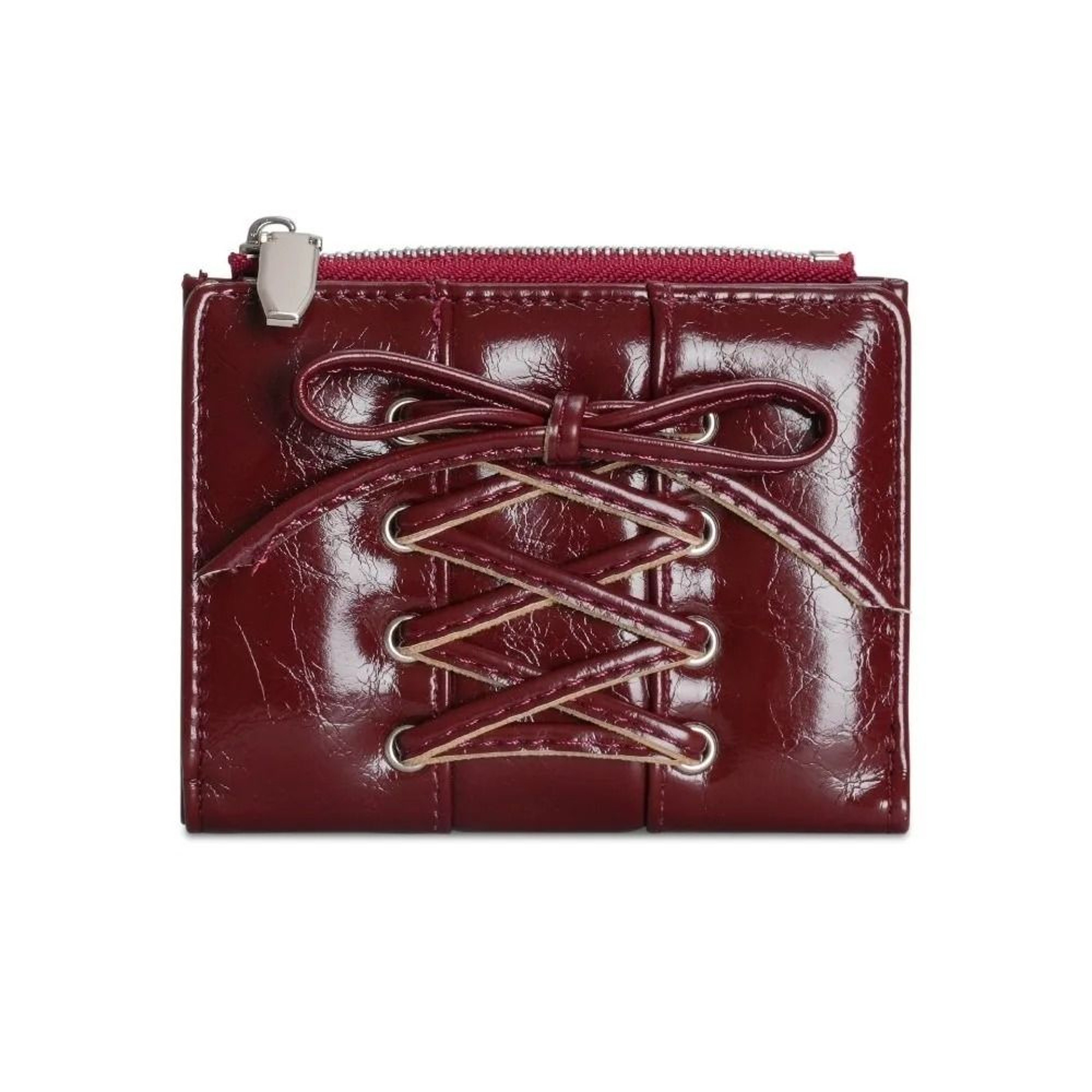 Y2K LaceUp Bow Short Wallet With Slim Card Insert 10