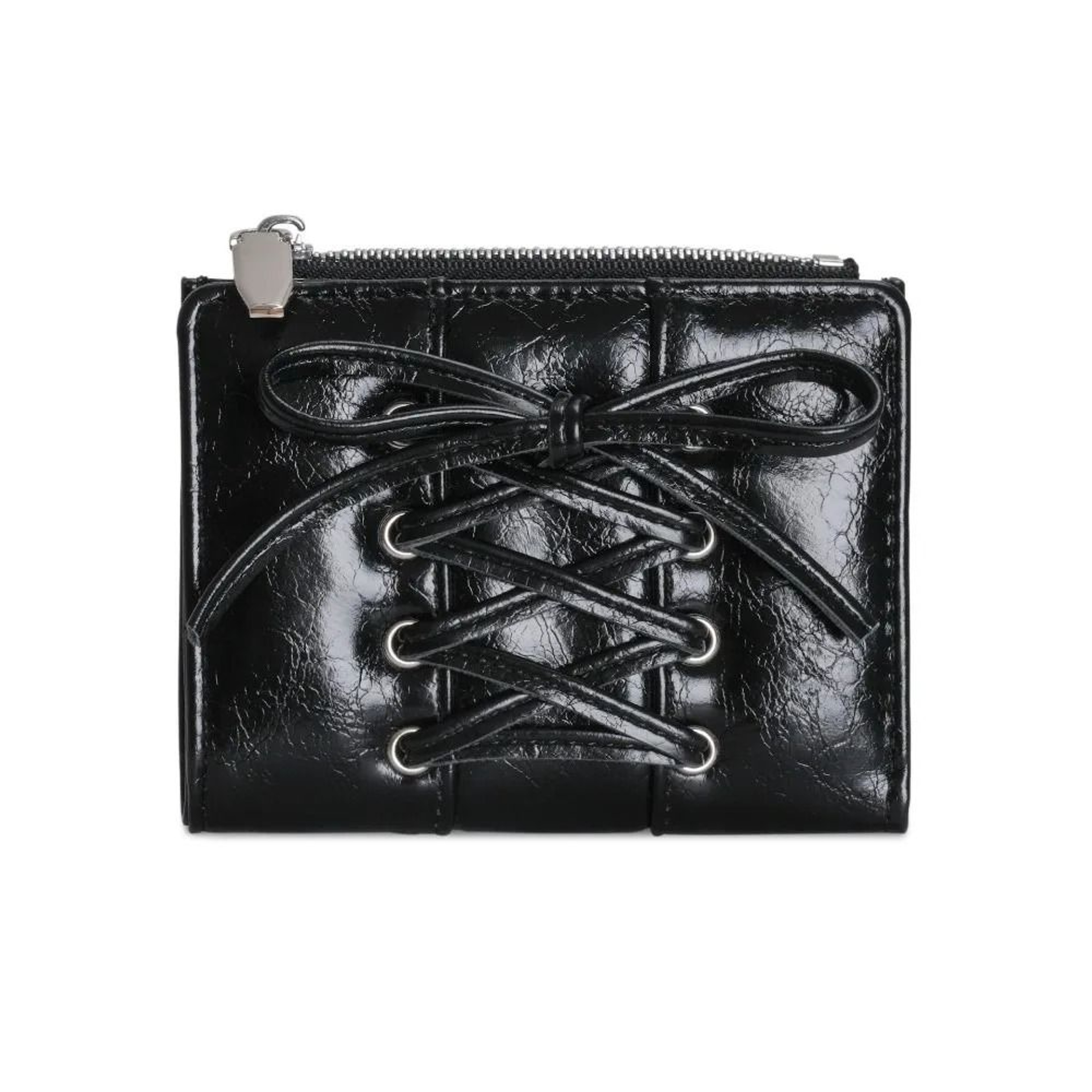 Y2K LaceUp Bow Short Wallet With Slim Card Insert 11