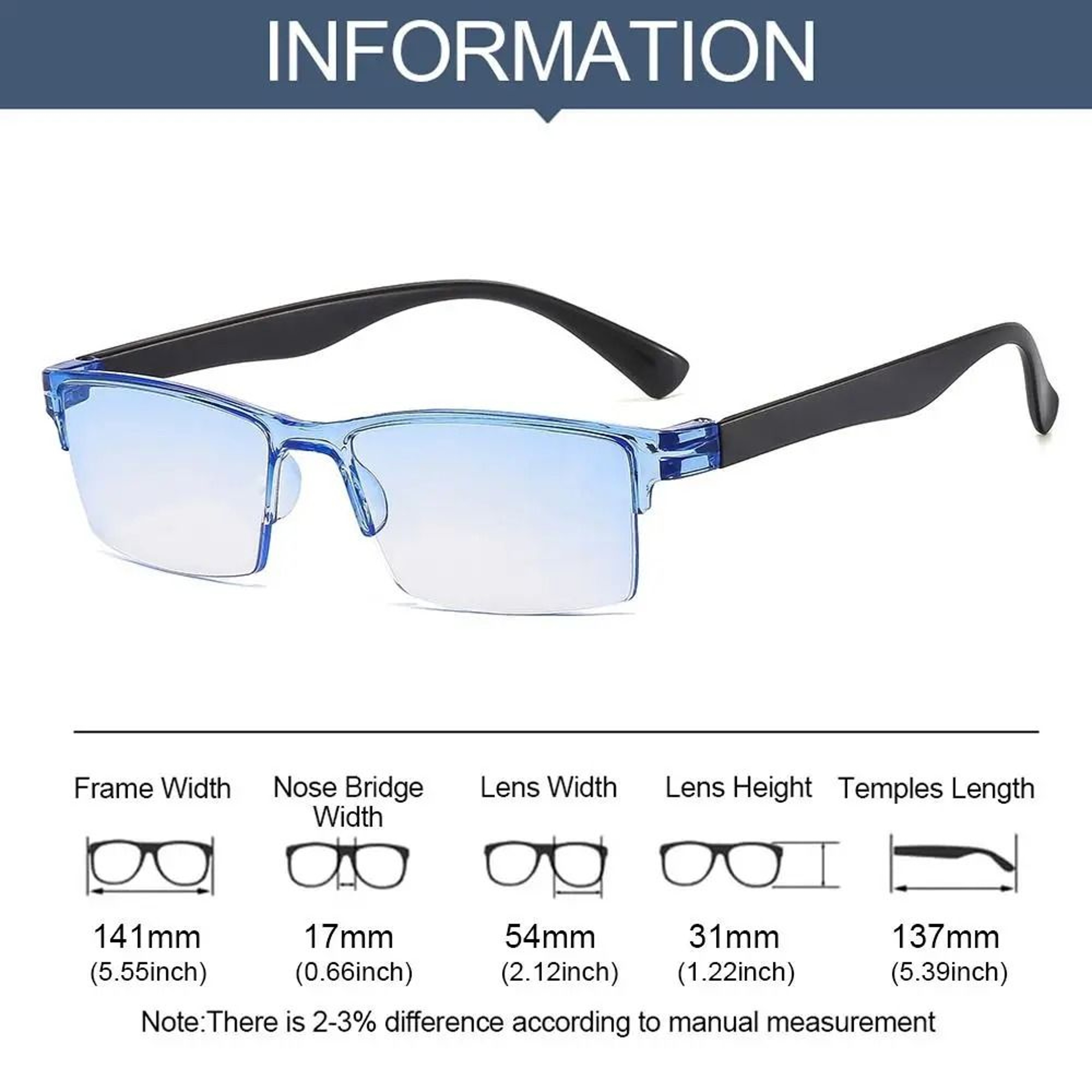 Smart Automatic Zoom Frameless Anti Blue Light Reading Glasses – view 13