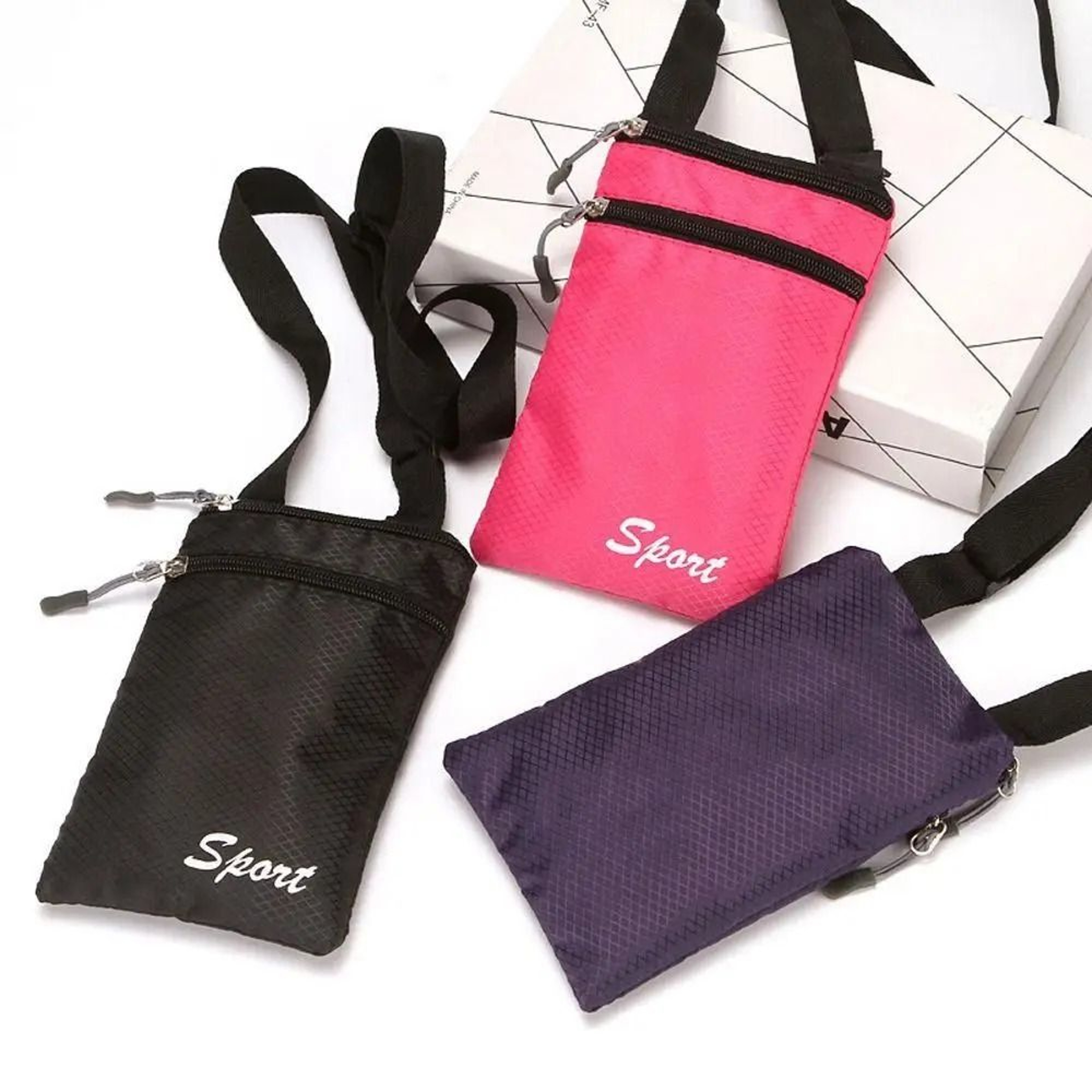 Simple Square Solid Color Crossbody Phone Bag 1