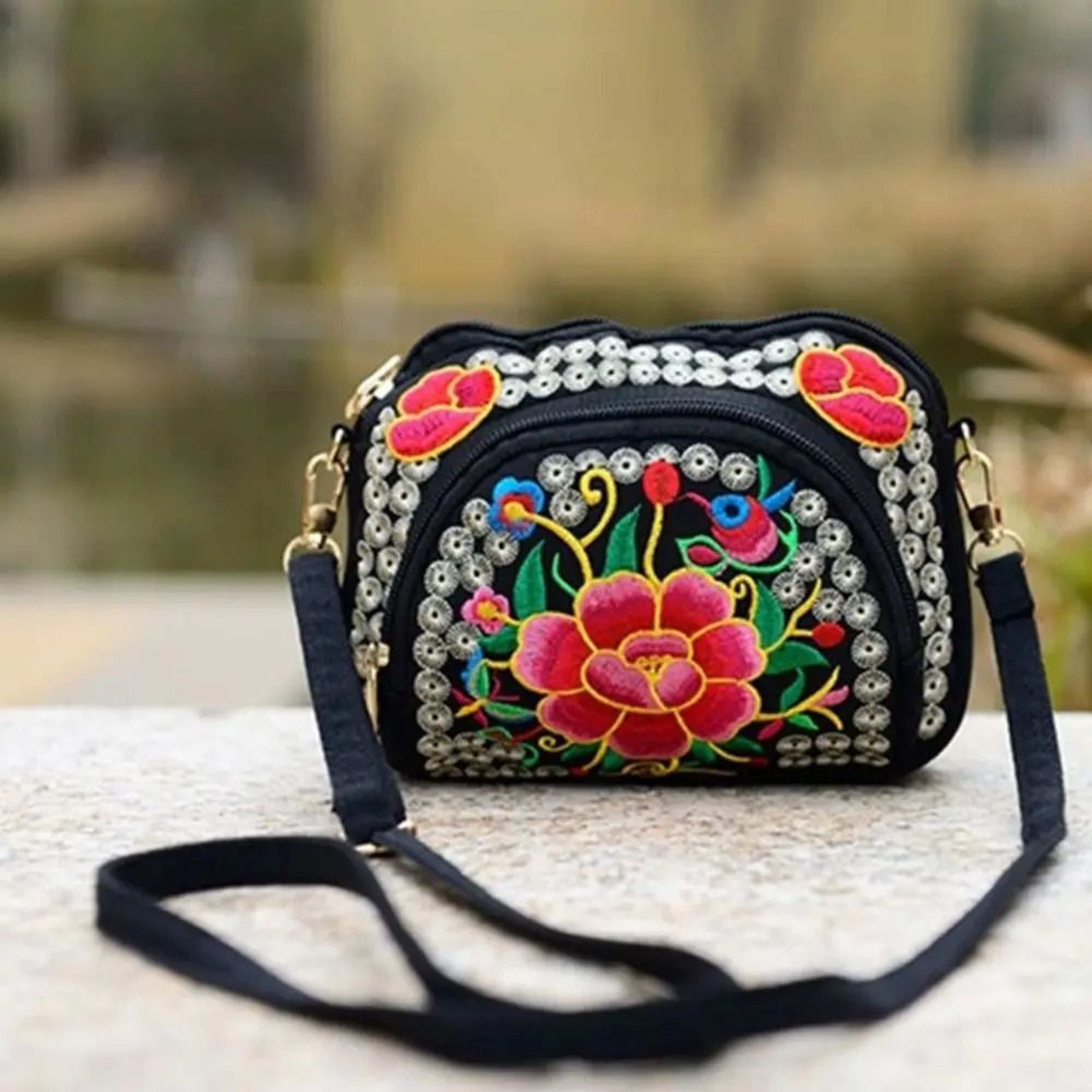 Ethnic Style Floral Embroidered Crossbody Bag 9