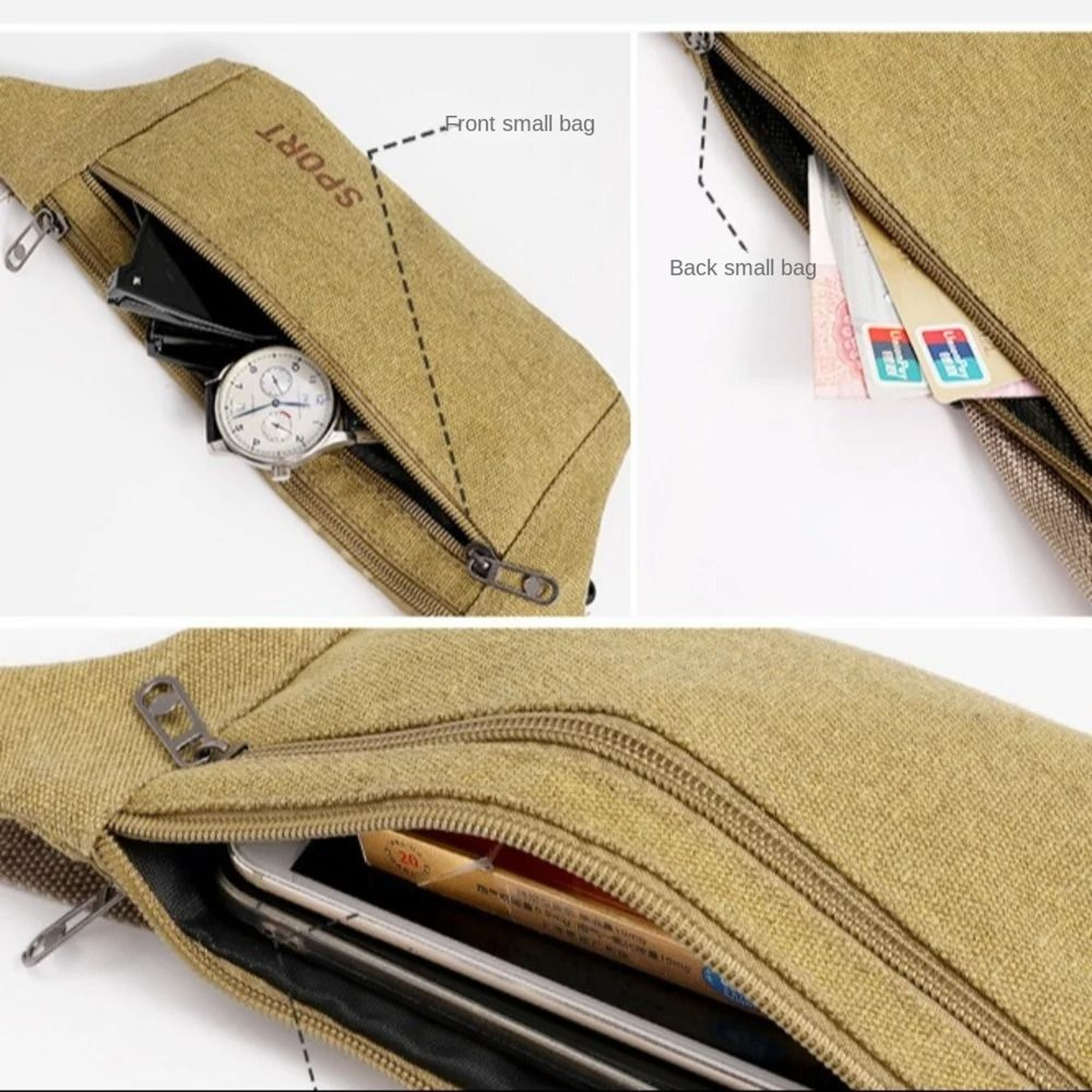 Universal Canvas Running And Travel Fanny Pack 2