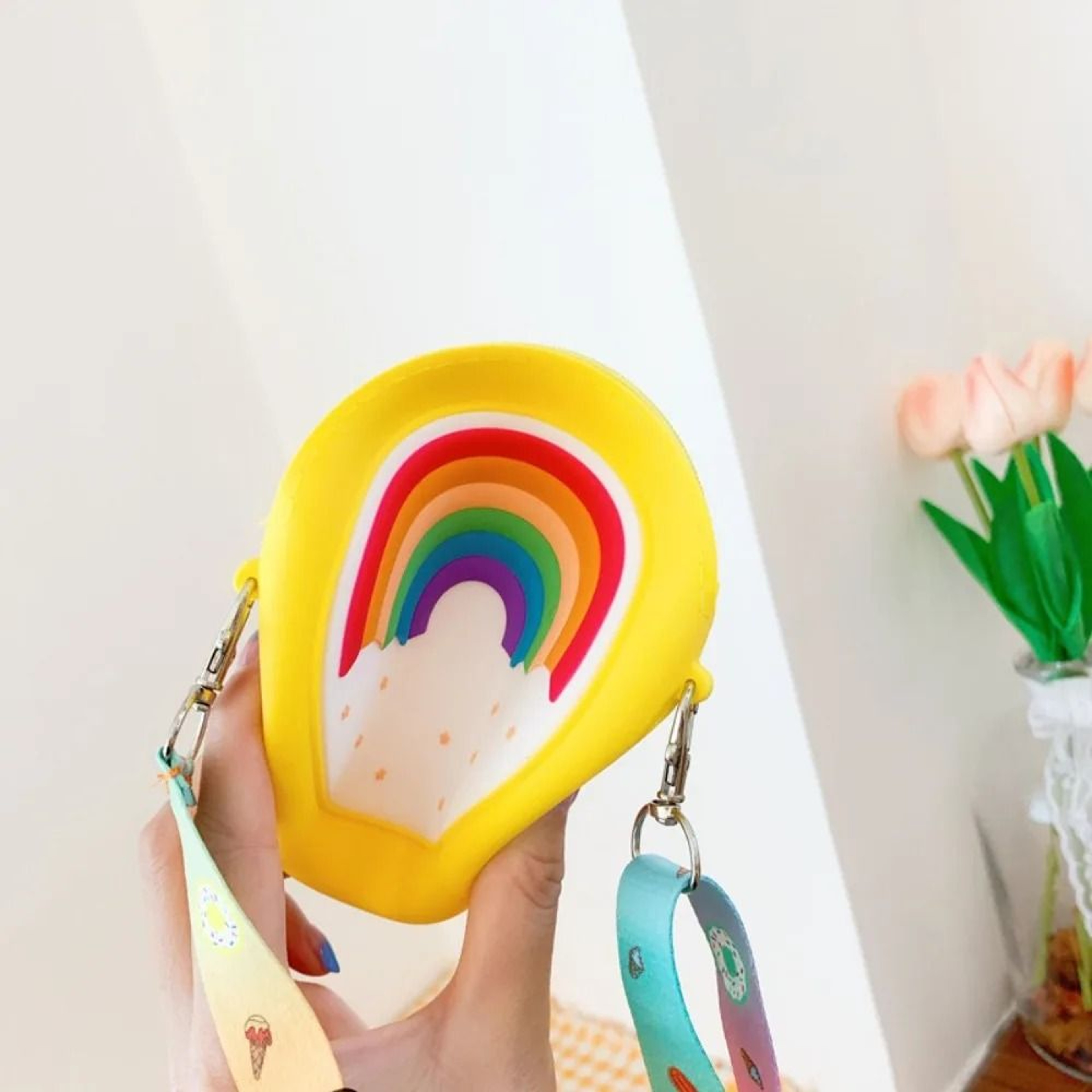 Childrens Rainbow Donut Silicone Crossbody Bag 2