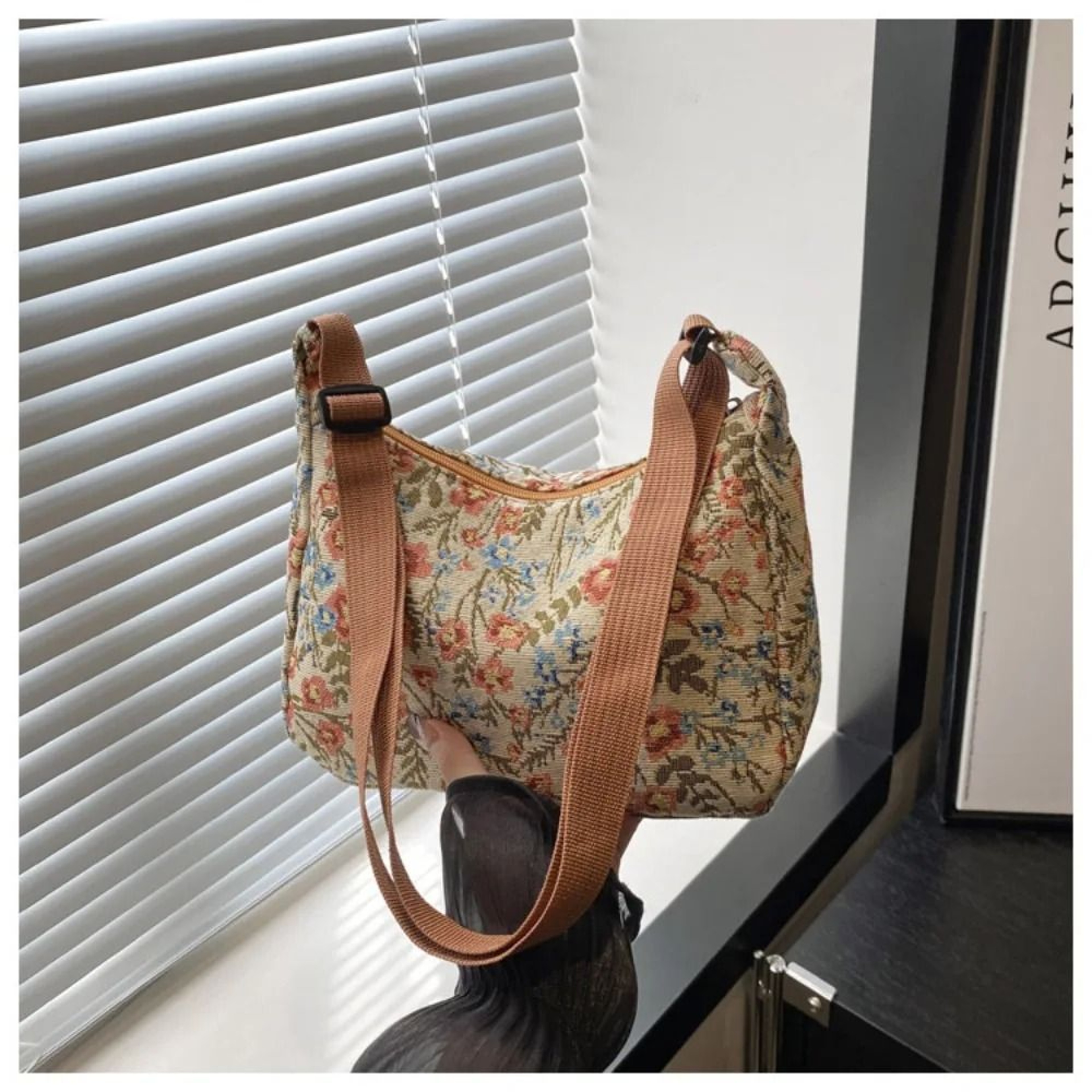 Vintage Half Moon Plush Crossbody Bag 9