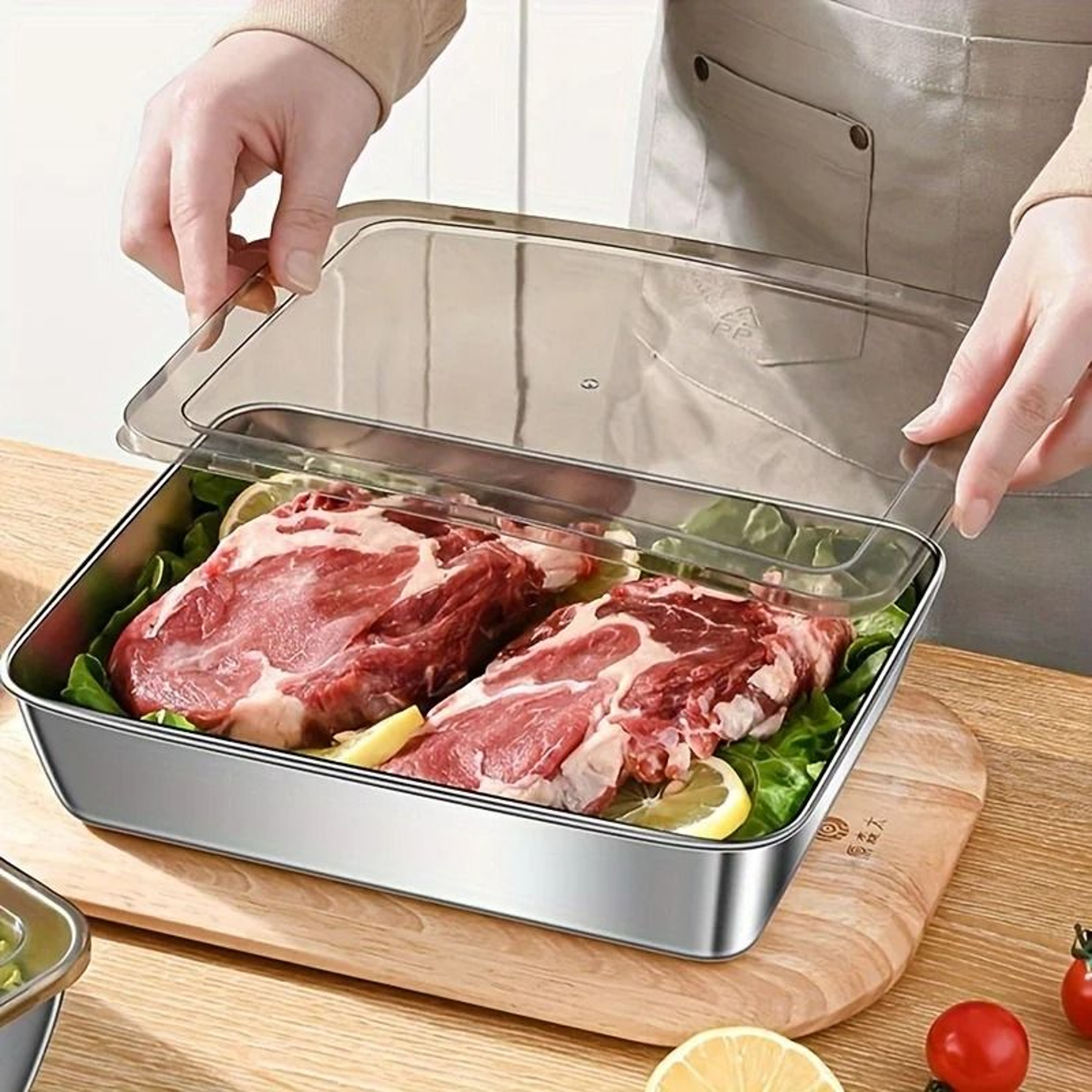 Stainless Steel Rectangle Food Storage Container With Cover 6