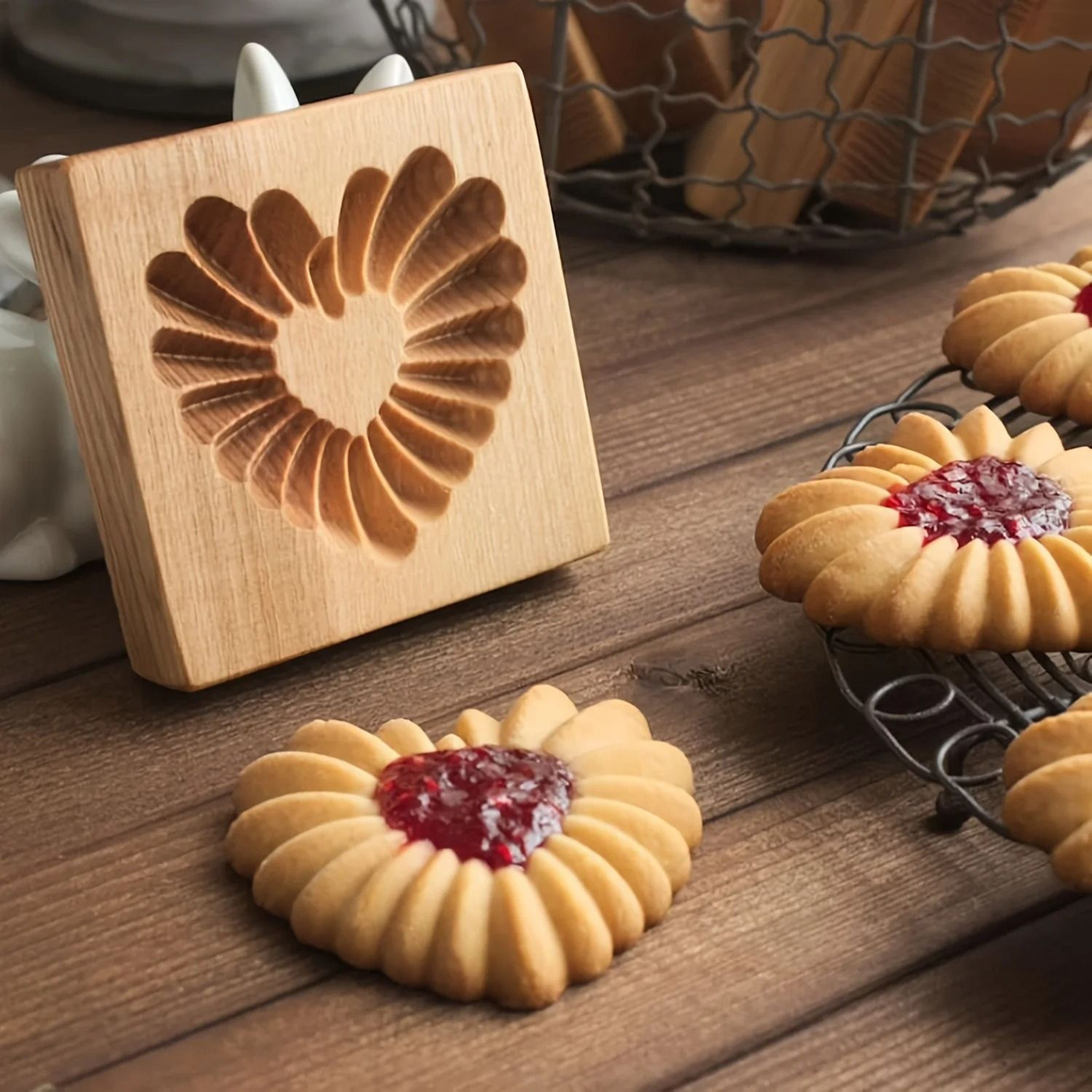Embossed Wooden Cookie And Fondant Cutter 0