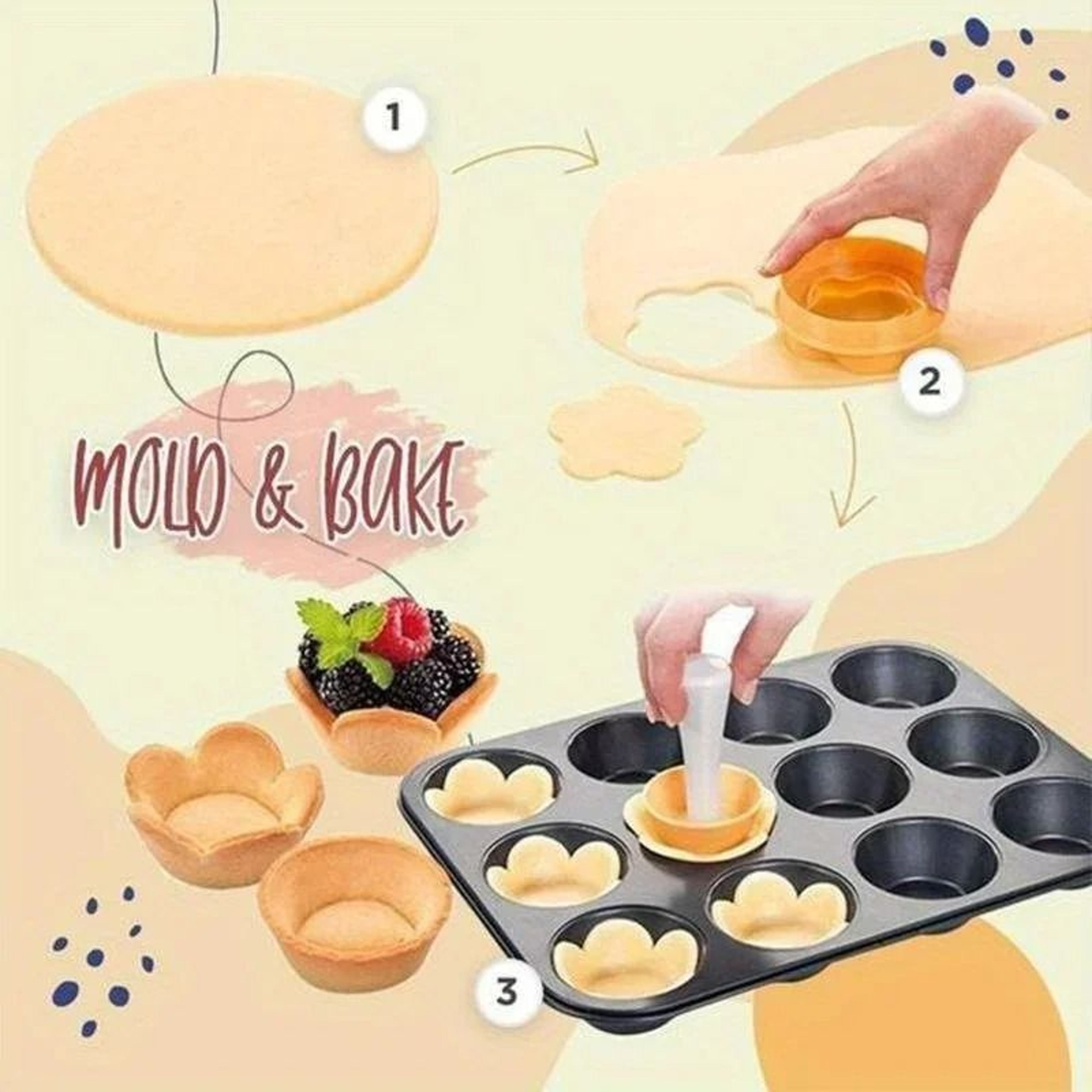 Flower Shaped Pastry Dough Tamper And Cutter Set 5