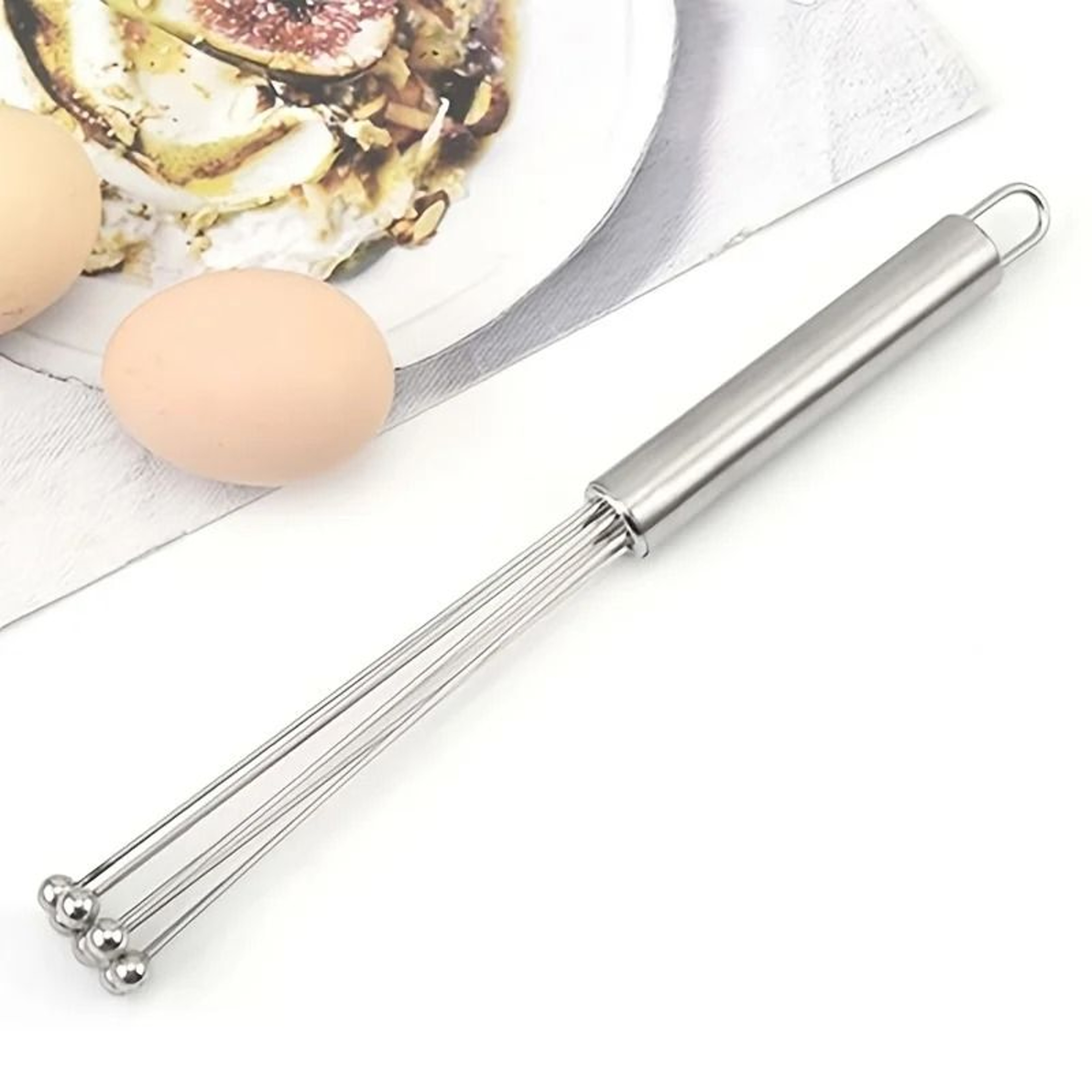 Stainless Steel Ball Whisk And Manual Egg Beater 4