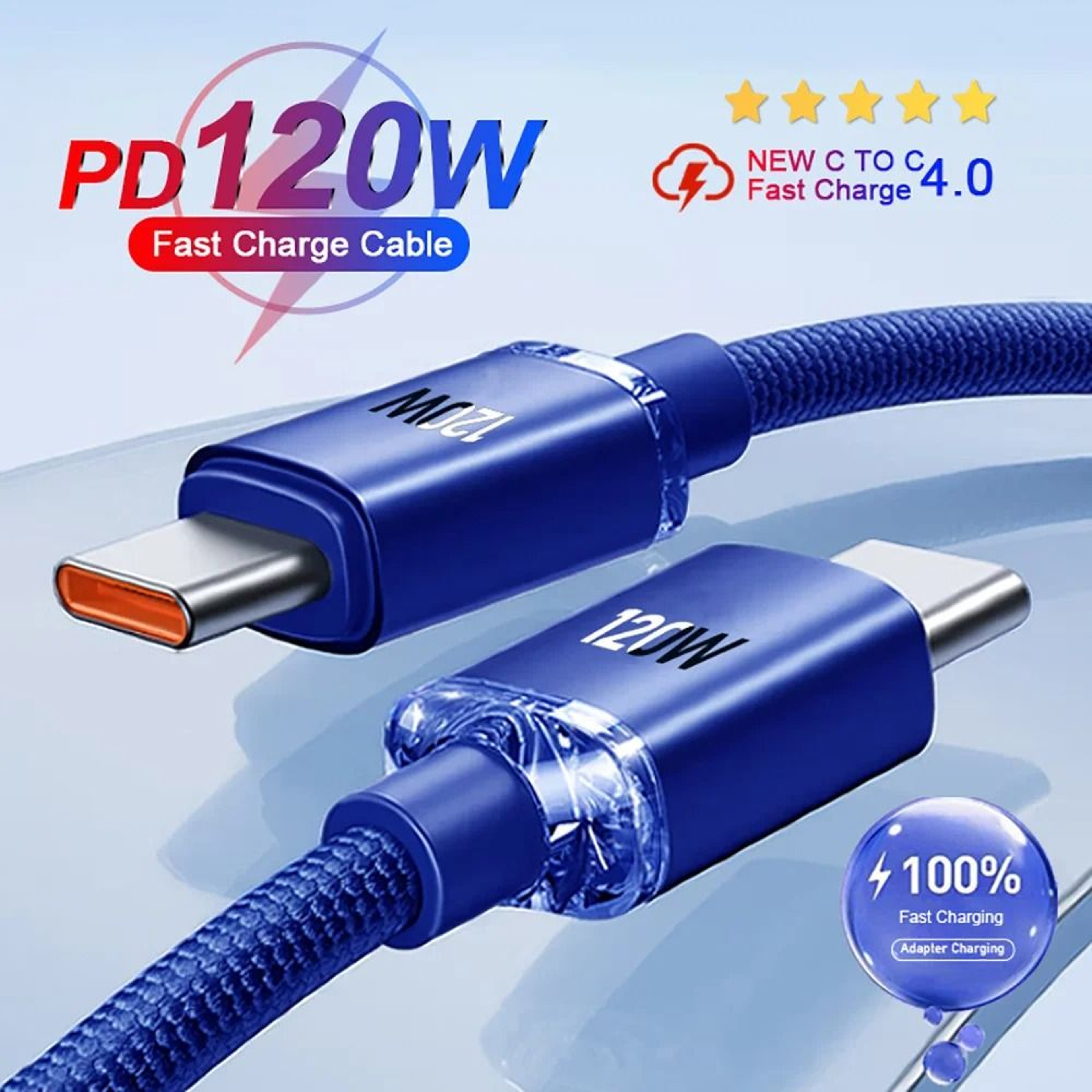 120W High Speed USB C To Type C Charging Cable 0