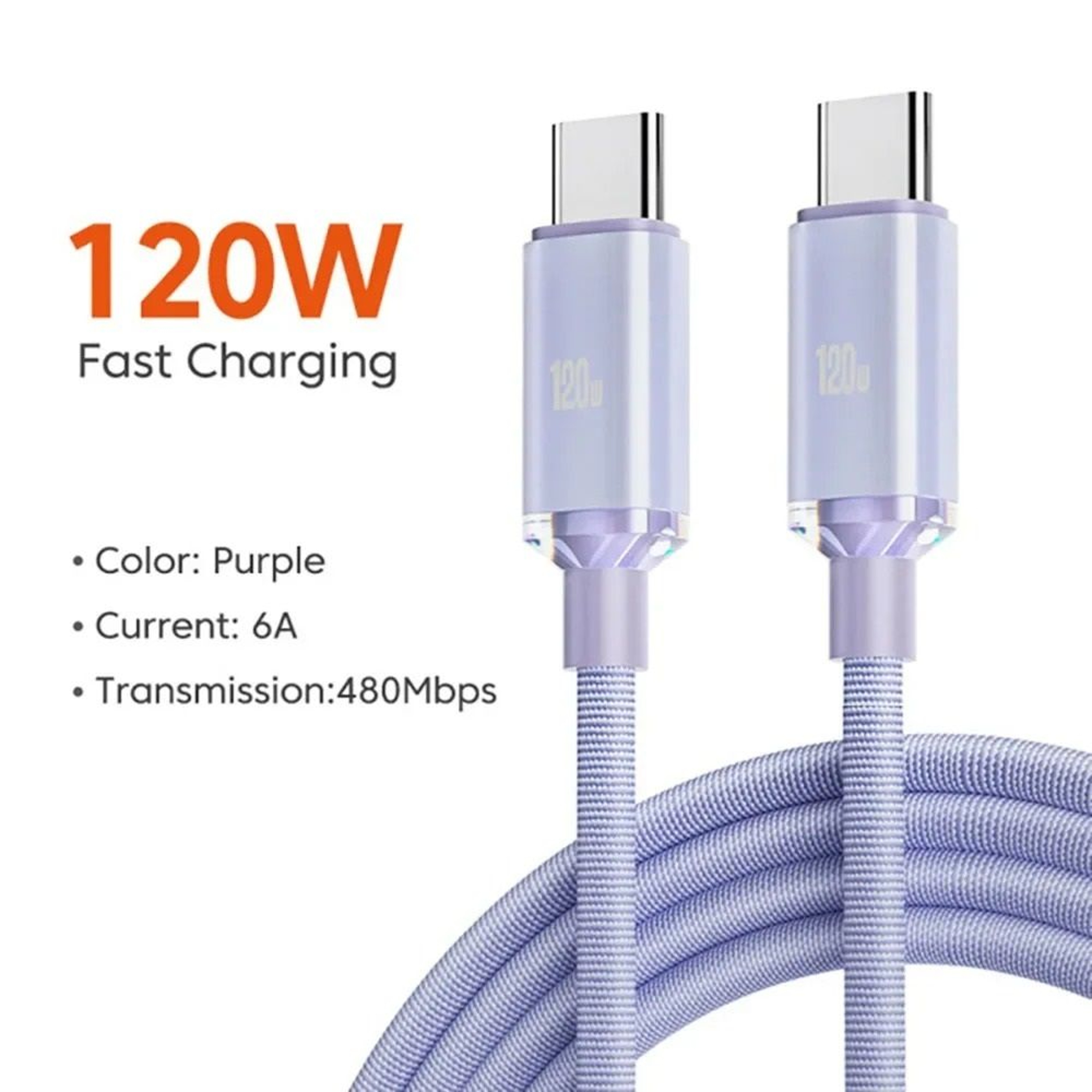 120W High Speed USB C To Type C Charging Cable 8