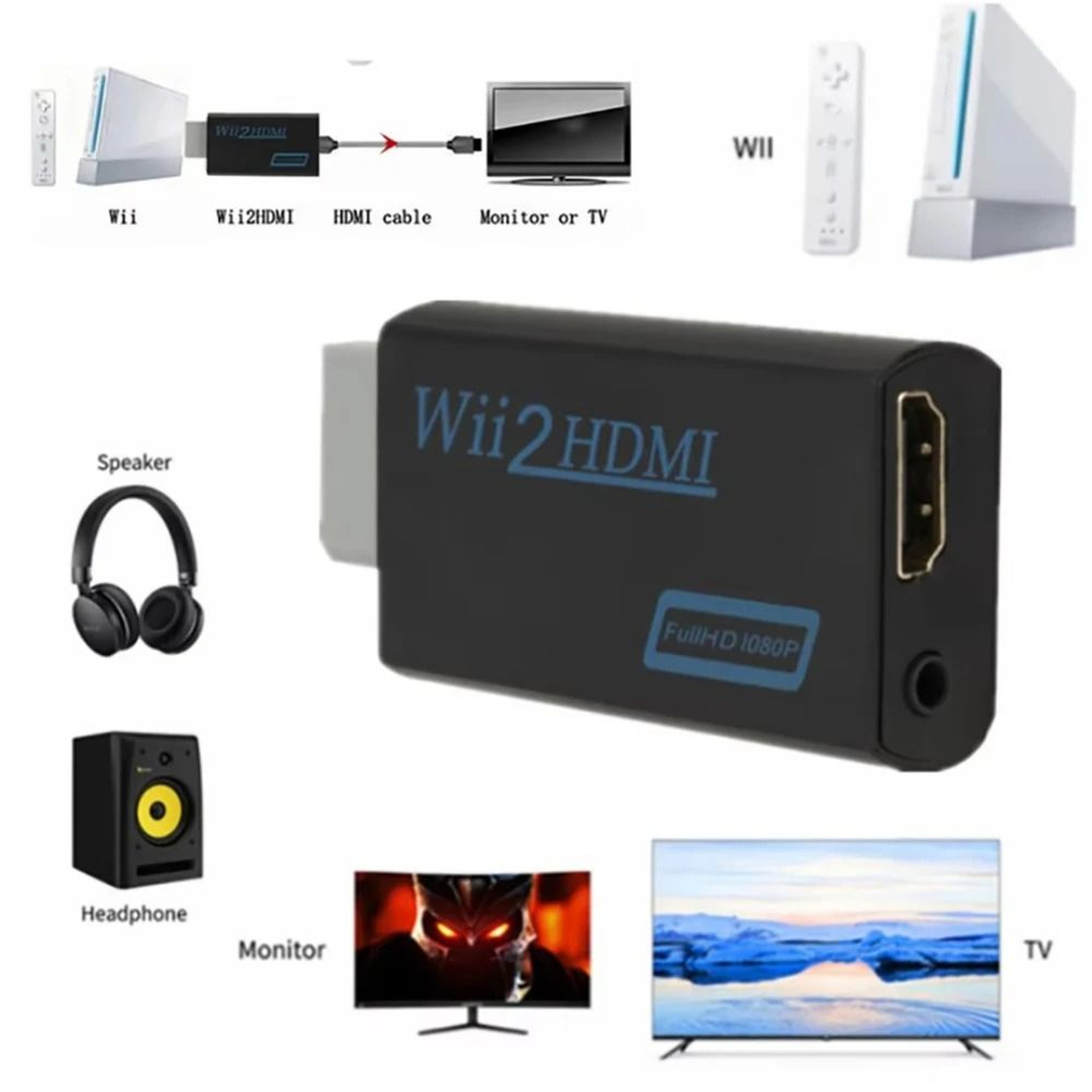 HD 1080P Wii To HDMI Adapter And Video Converter 2